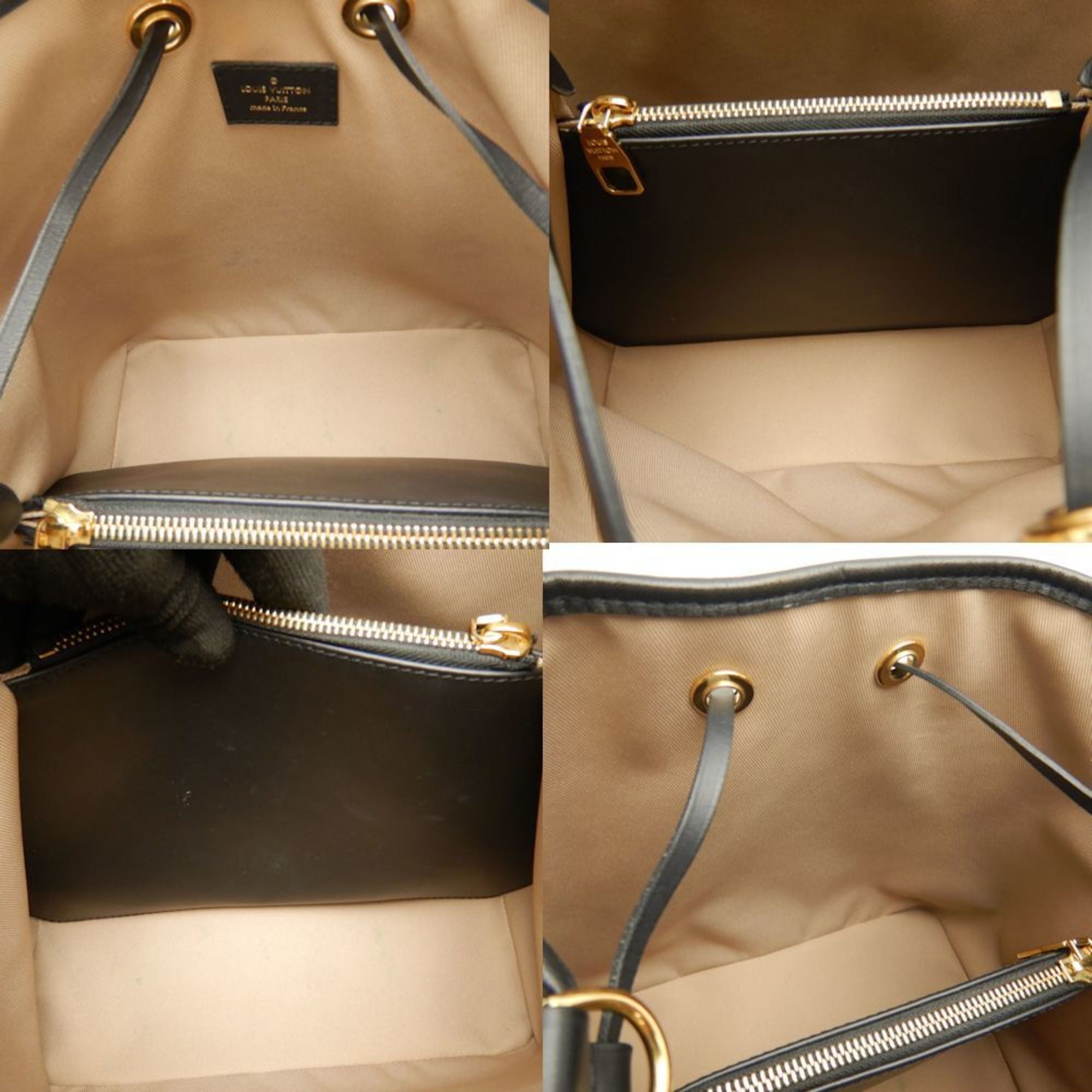 Louis Vuitton Beige Noir Cotton Canvas Leather Shoulder Bag (Pre-Owned)