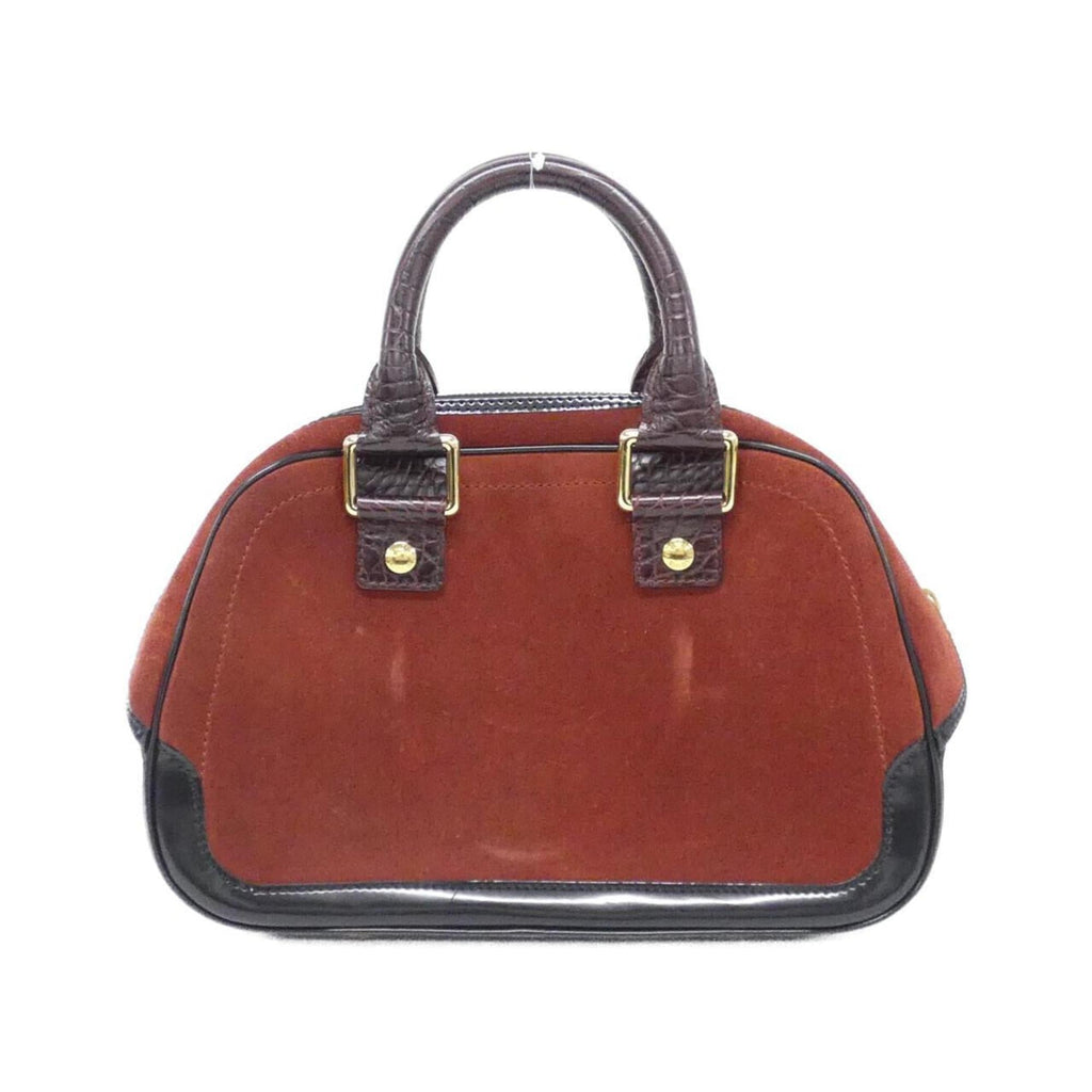 Louis Vuitton Brown Red Brown Suede Leather Handbag (Pre-Owned)