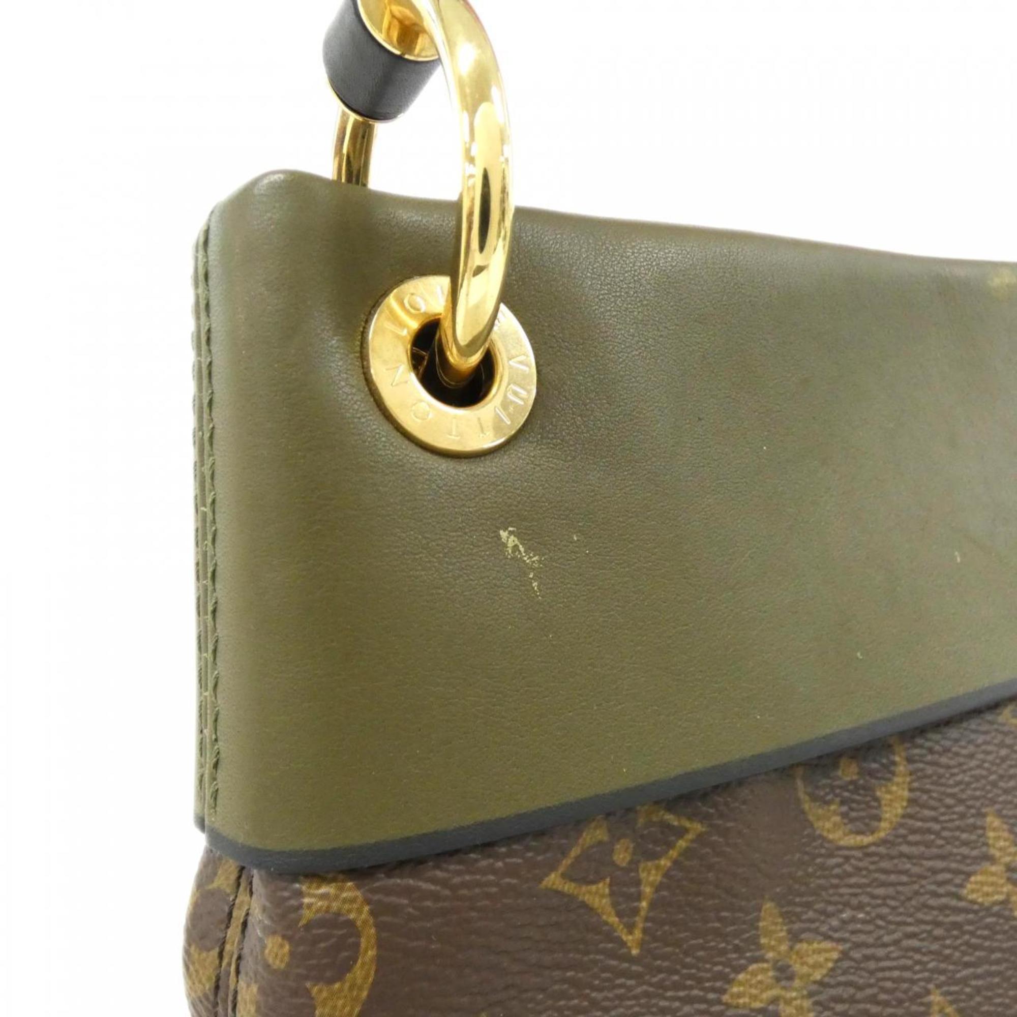 Louis Vuitton Brown Khaki Coated Canvas Shoulder Bag (Pre-Owned)