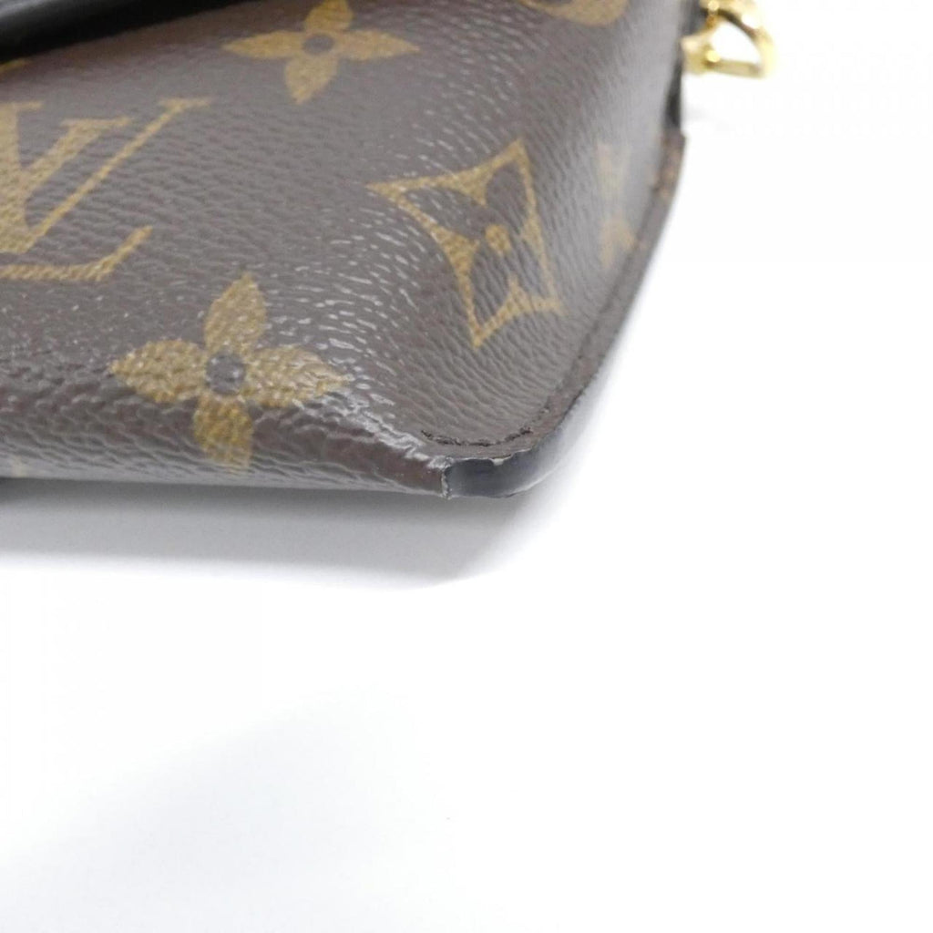 Louis Vuitton Black Marron Coated Canvas Leather Shoulder Bag (Pre-Owned)