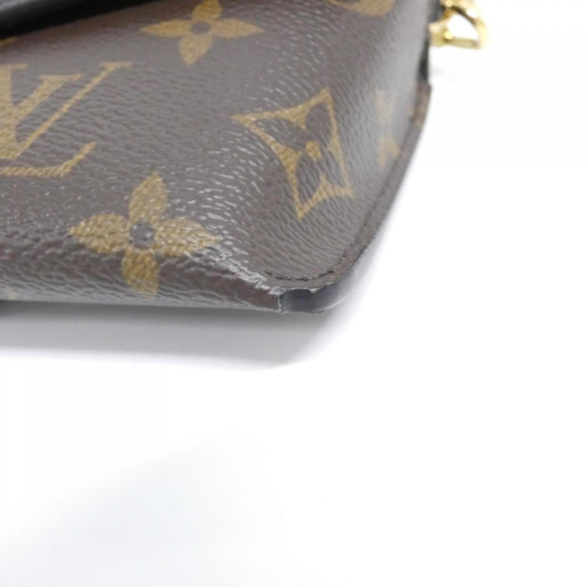 Louis Vuitton Black Marron Coated Canvas Leather Shoulder Bag (Pre-Owned)