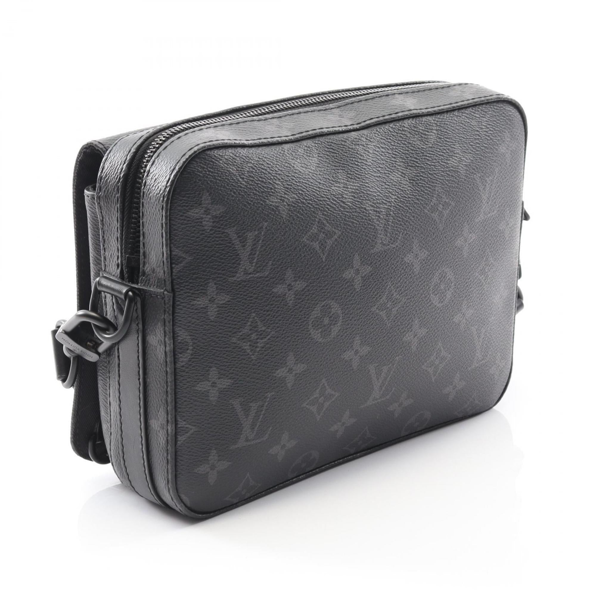 Louis Vuitton Gray Coated Canvas Monogram Eclipse Pvc Leather Shoulder Bag (Pre-Owned)