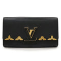 Louis Vuitton Black Noir Leather Long Wallet (Bi-Fold) (Pre-Owned)