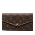 Louis Vuitton Brown Pvc Leather Long Wallet (Tri-Fold) (Pre-Owned)