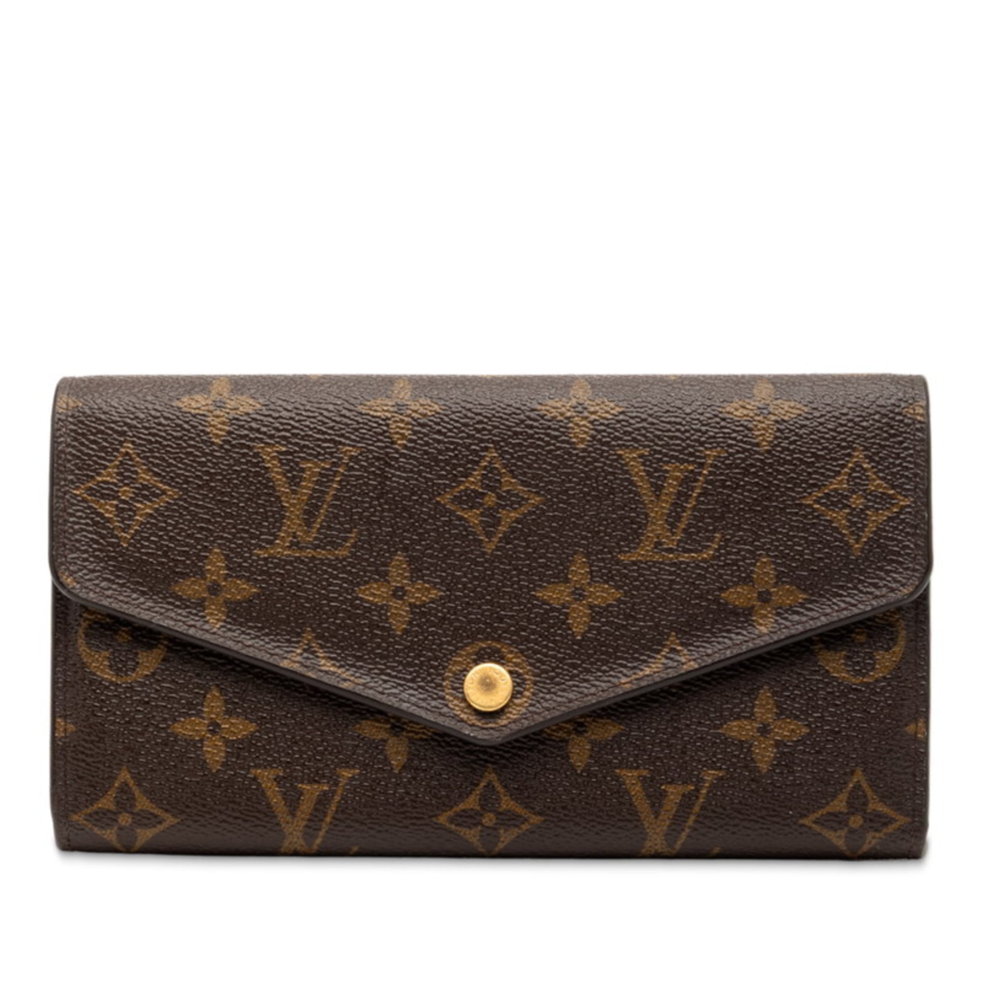 Louis Vuitton Brown Pvc Leather Long Wallet (Tri-Fold) (Pre-Owned)