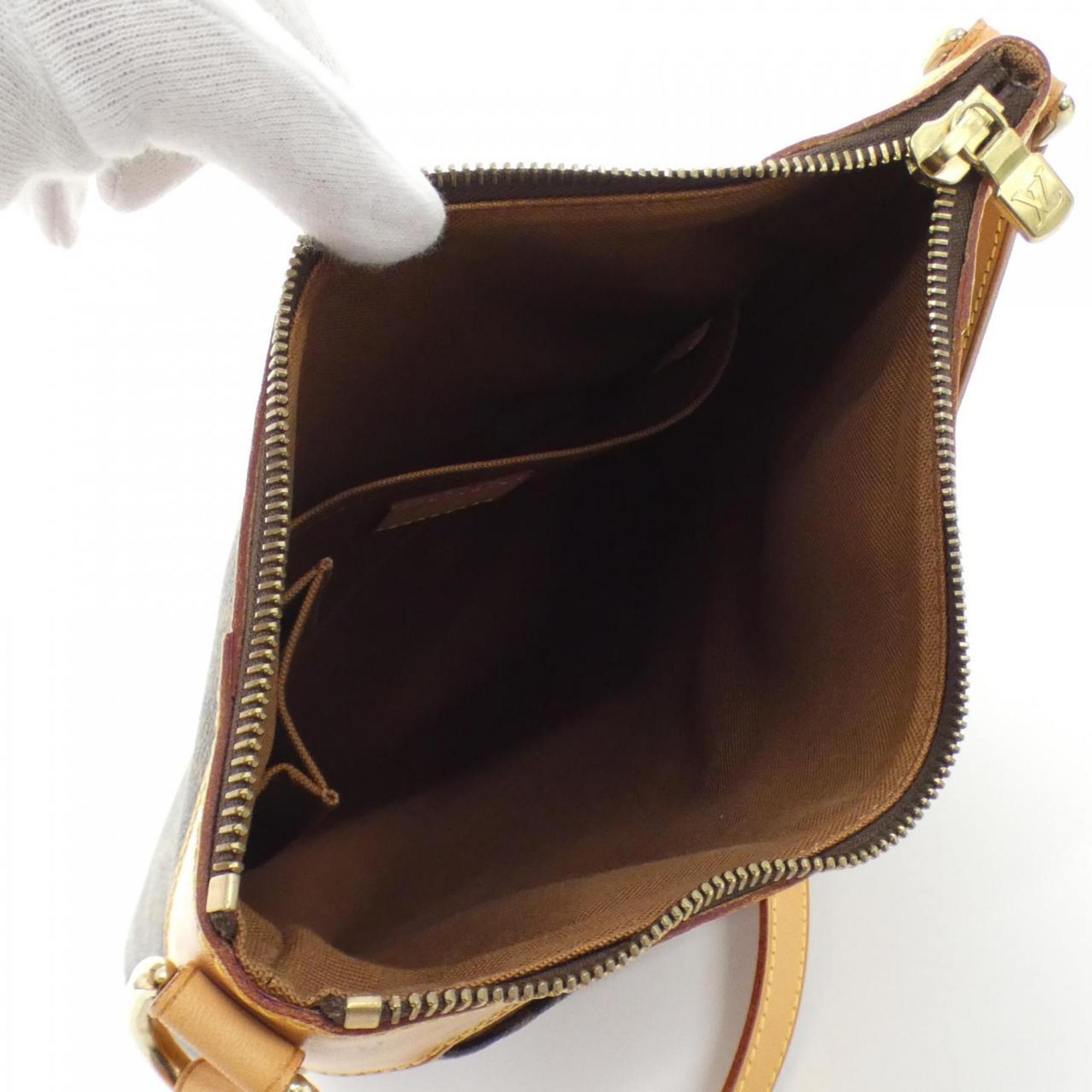 Louis Vuitton Dark Brown Marron Coated Canvas Shoulder Bag (Pre-Owned)