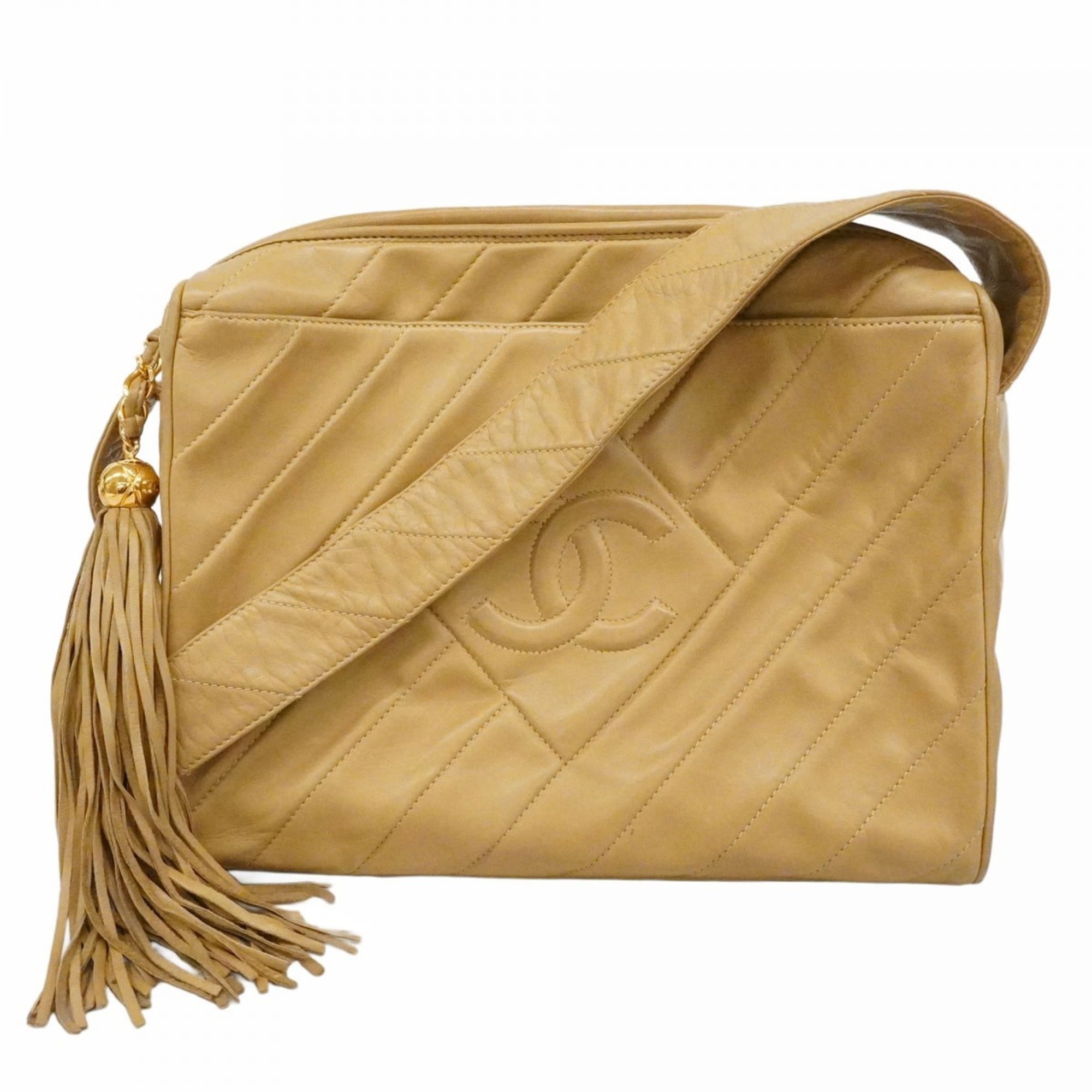 Vintage Diamond CC Camera Bag Diagonal Quilted Leather Medium