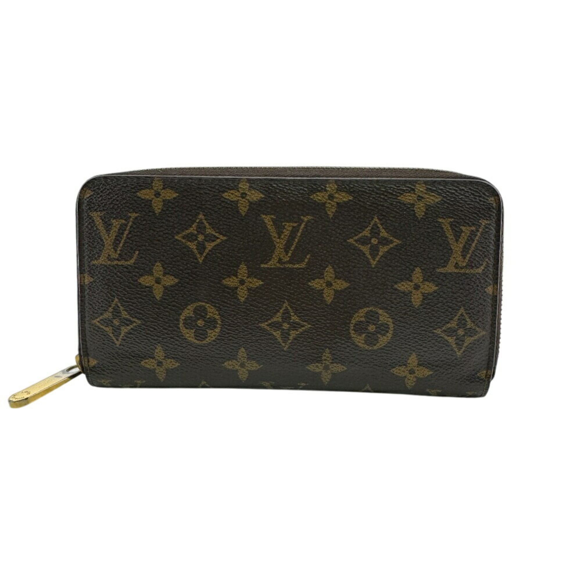 Louis Vuitton Brown Red Color Leather Long Wallet (Bi-Fold) (Pre-Owned)