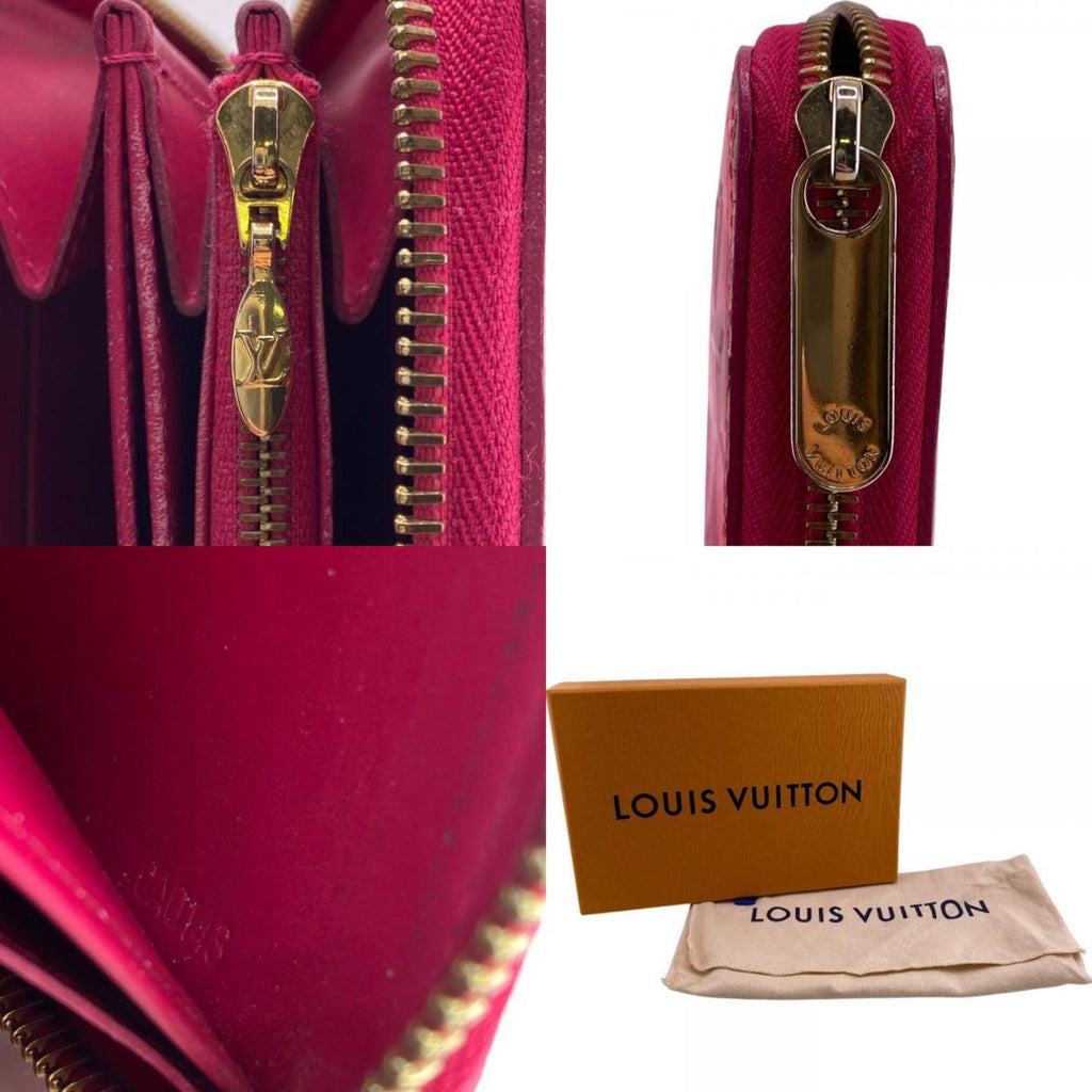 Louis Vuitton Pink Red Color Vernis Leather Long Wallet (Bi-Fold) (Pre-Owned)