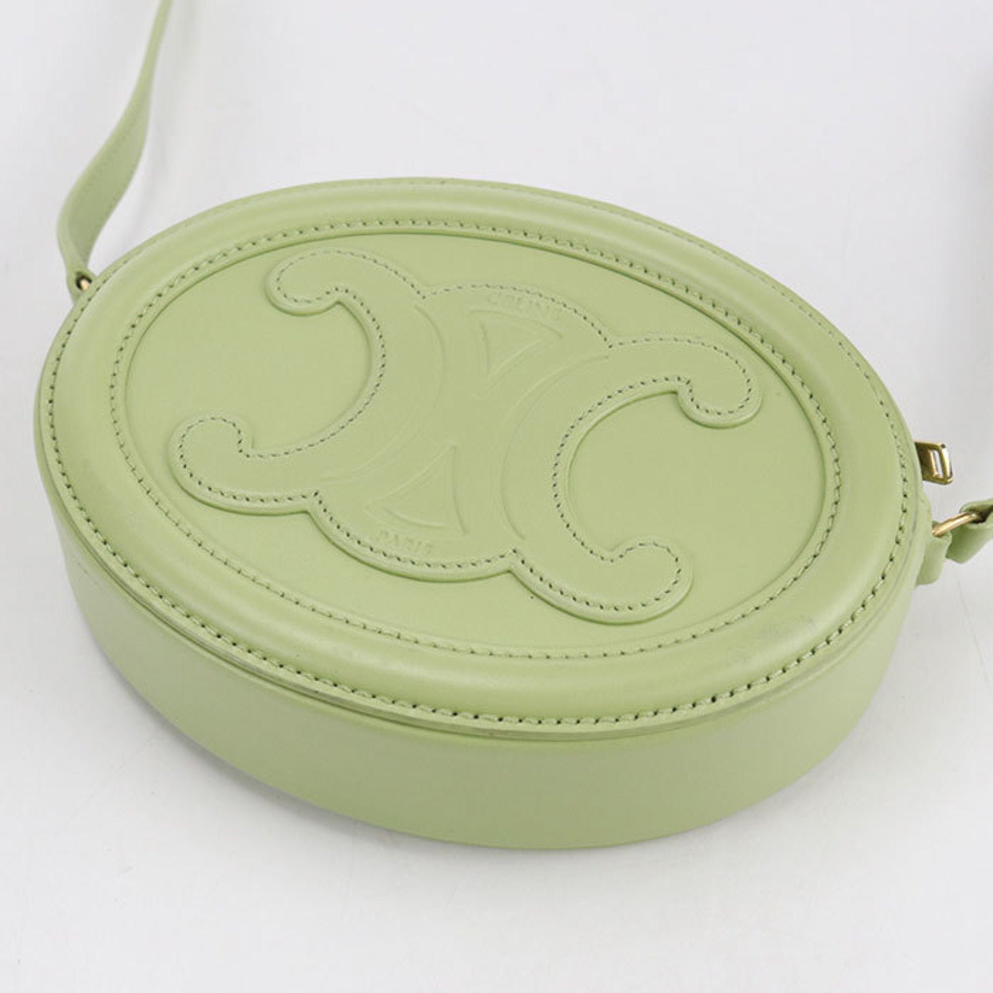 Triomphe Oval Crossbody Bag Leather