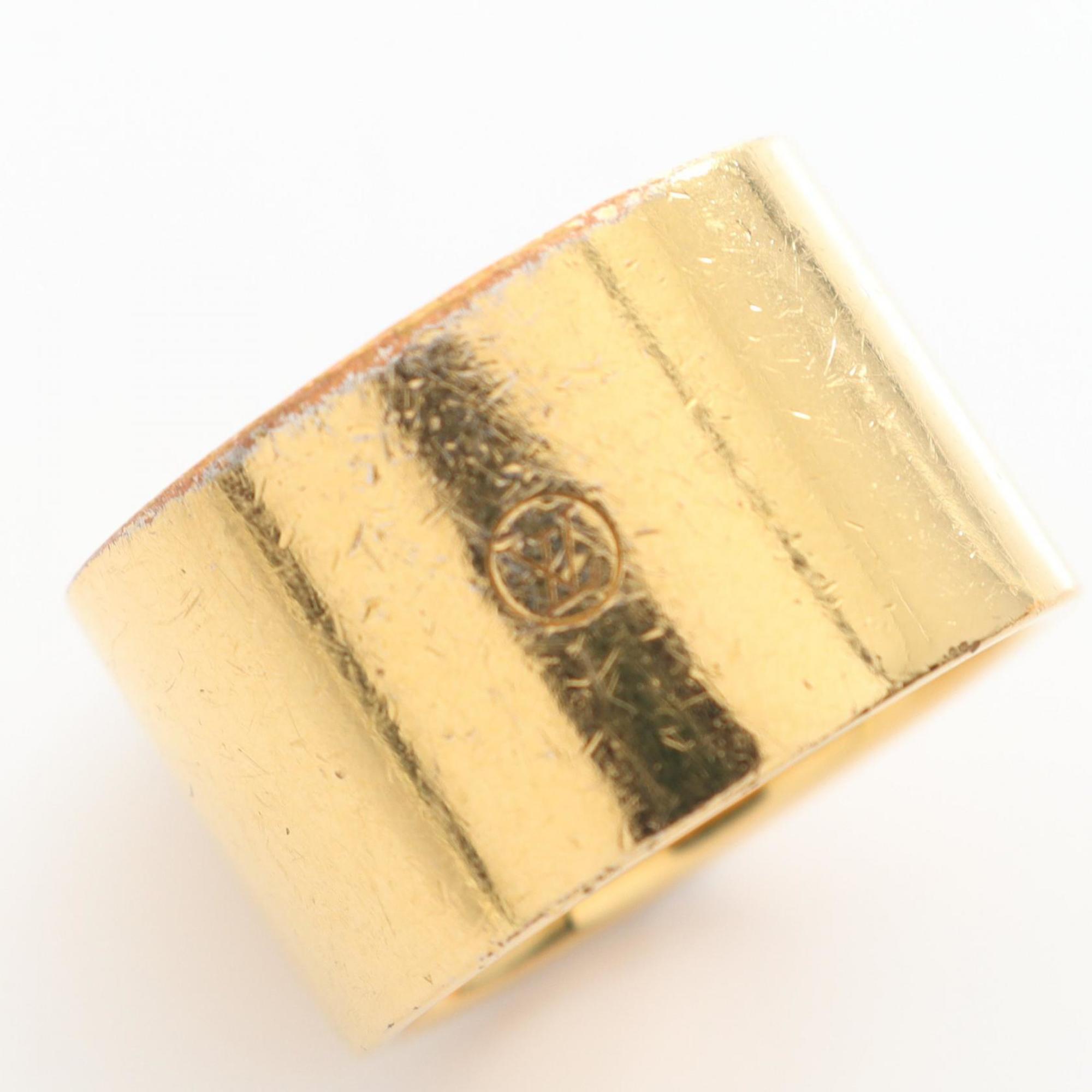 Louis Vuitton Gold Silver Gold Plating Stainless Steel Band Ring (Pre-Owned)