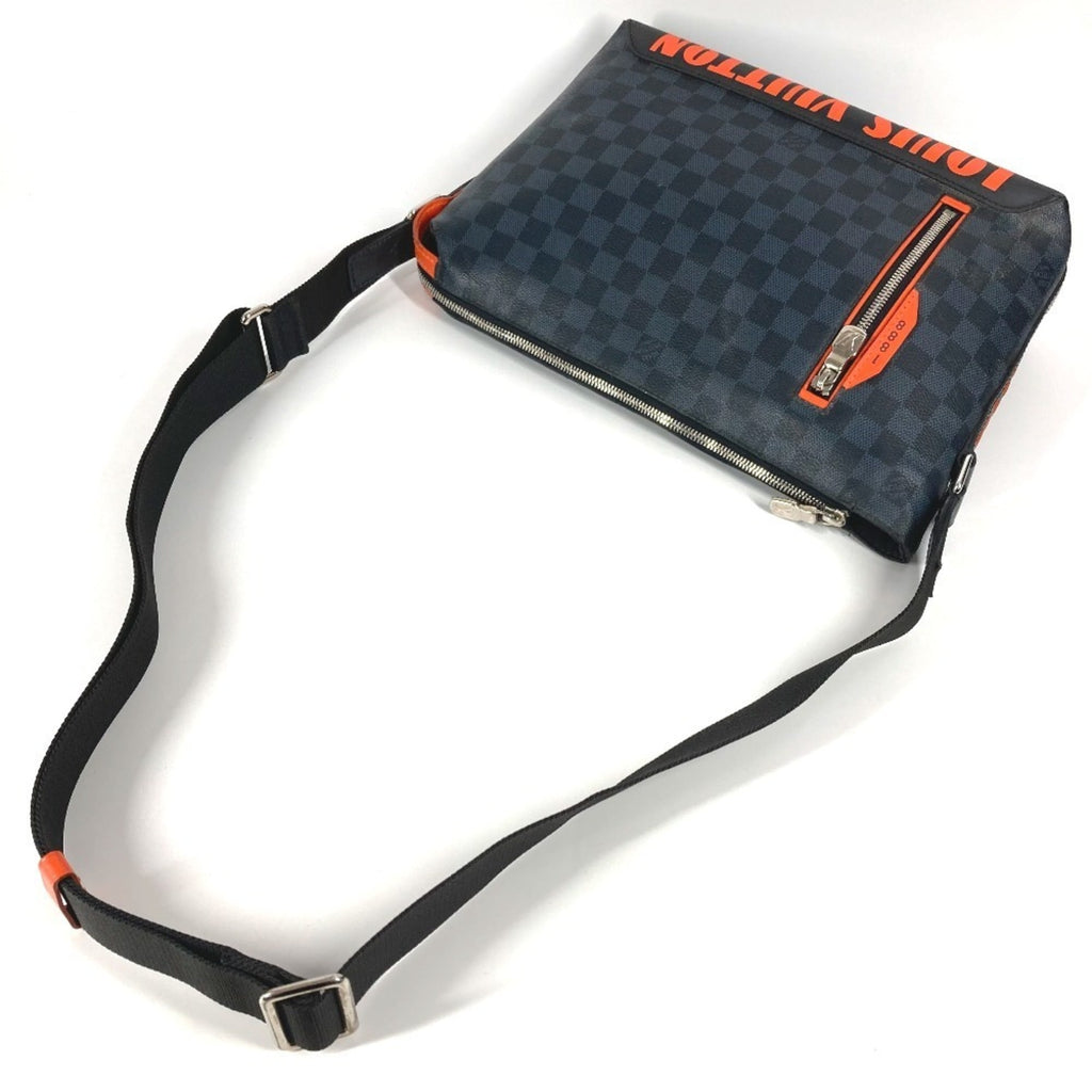 Louis Vuitton Galle Navy Orange Damier Canvas Messenger Bag Shoulder Bag (Pre-Owned)