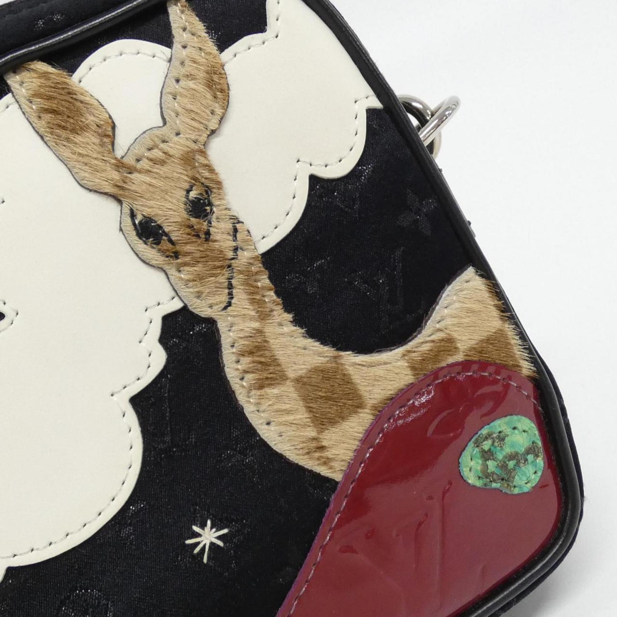 Louis Vuitton Black Satin Pochette Pouch (Pre-Owned)