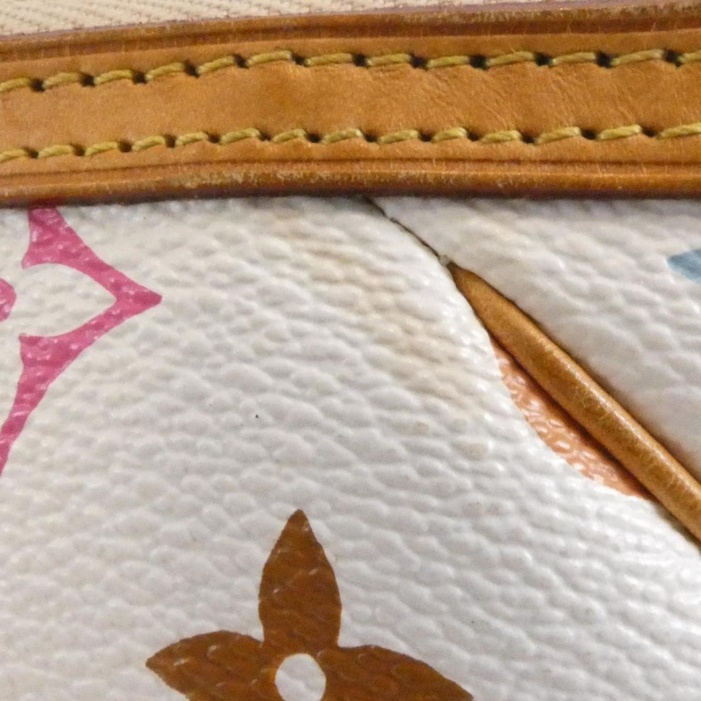 Louis Vuitton White Coated Canvas Pochette Pouch (Pre-Owned)
