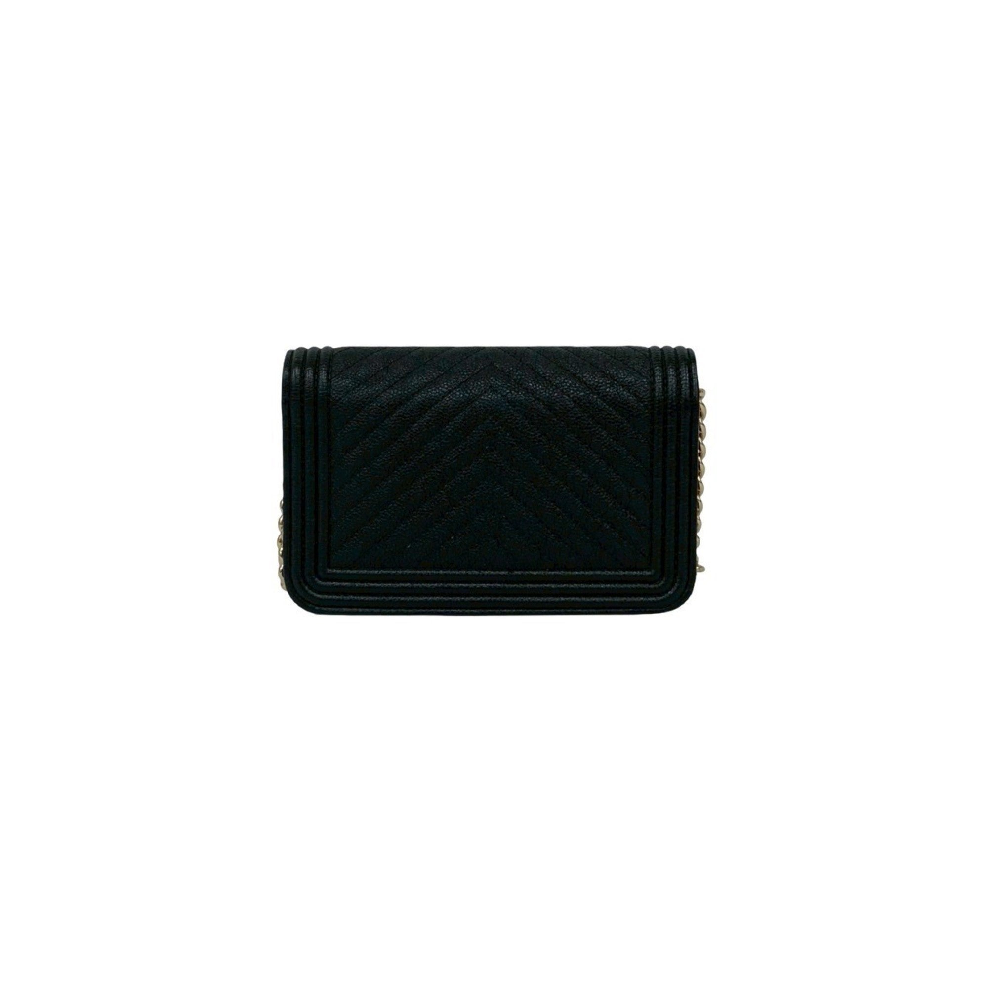 Boy Wallet on Chain Chevron Caviar