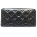 Louis Vuitton Noir Leather Long Wallet (Bi-Fold) (Pre-Owned)