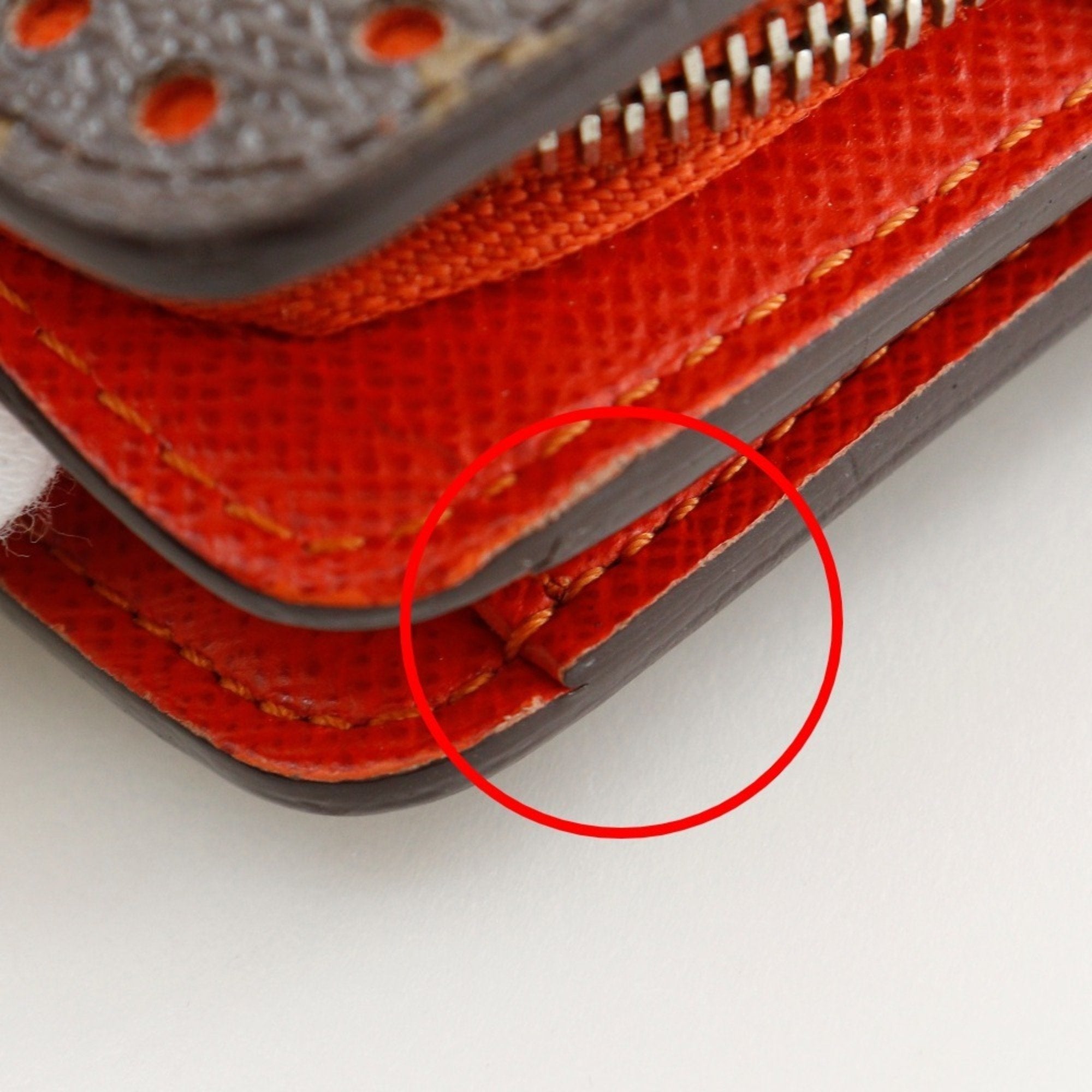 Louis Vuitton Lv Orange Orange Monogram Perforated Wallet (Bi-Fold) (Pre-Owned)