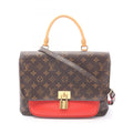 Louis Vuitton Brown Red Color Coated Canvas Leather Handbag (Pre-Owned)
