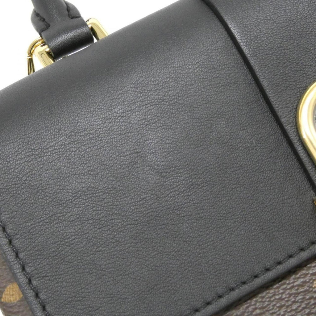 Louis Vuitton Black Marron Coated Canvas Leather Handbag (Pre-Owned)