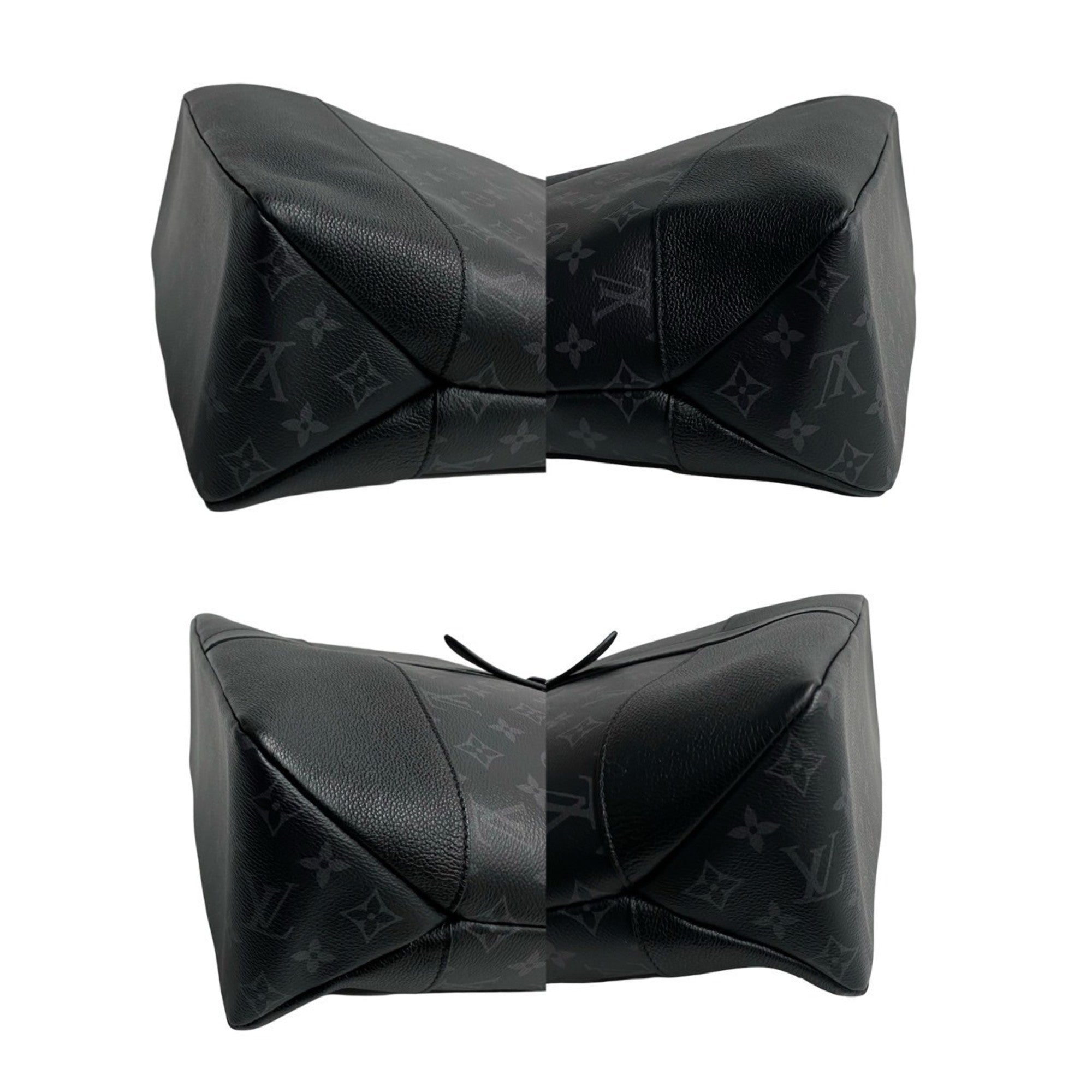 Louis Vuitton Black Leather Shoulder Bag Tote Bag (Pre-Owned)