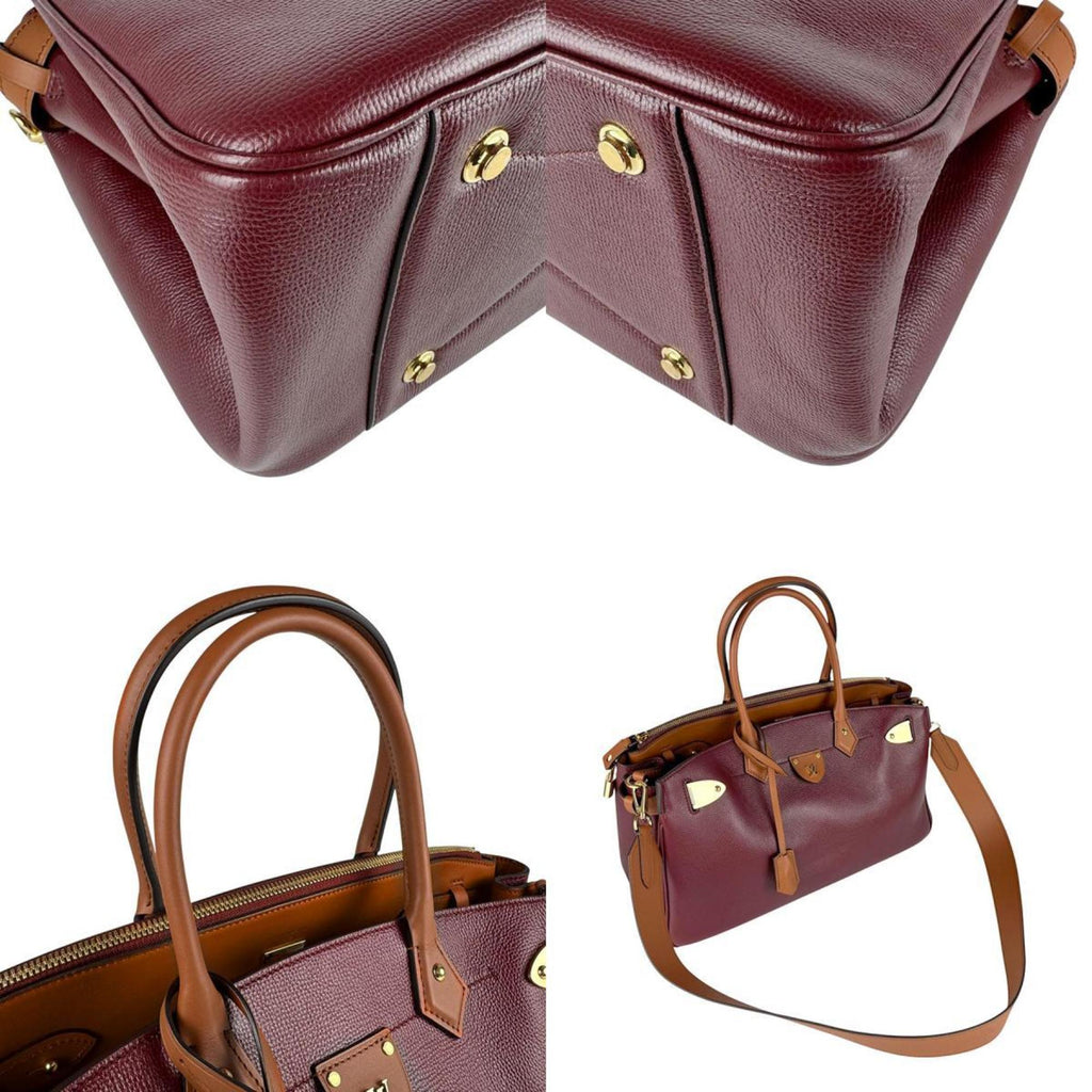 Louis Vuitton Brown Burgundy Leather Handbag Shoulder Bag (Pre-Owned)