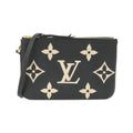 Louis Vuitton Beige Black Leather Pochette Shoulder Bag (Pre-Owned)