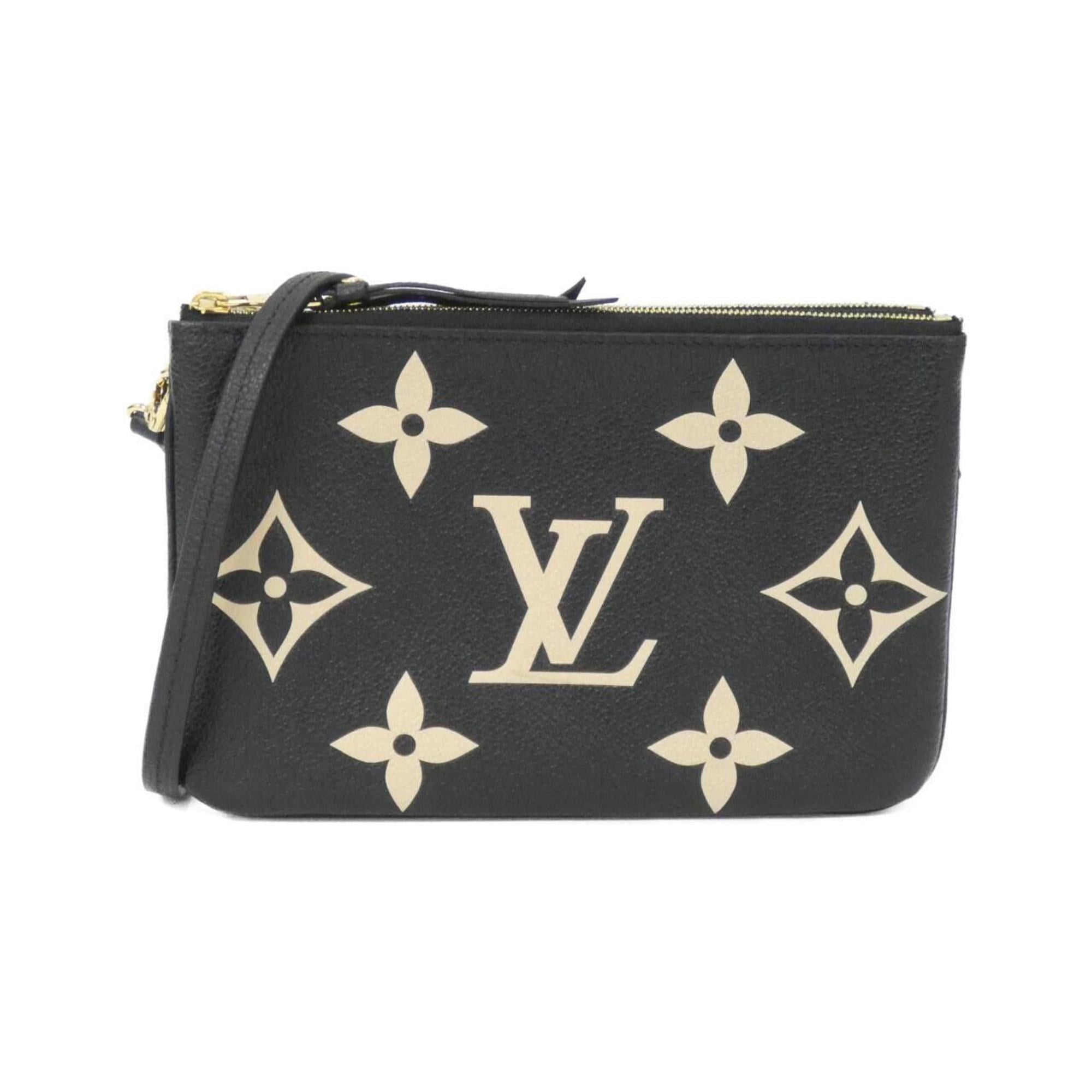 Louis Vuitton Beige Black Leather Pochette Shoulder Bag (Pre-Owned)