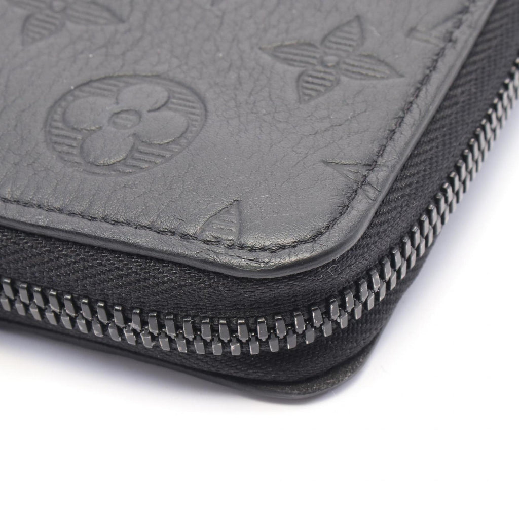 Louis Vuitton Black Monogram Shadow Leather Long Wallet (Bi-Fold) (Pre-Owned)