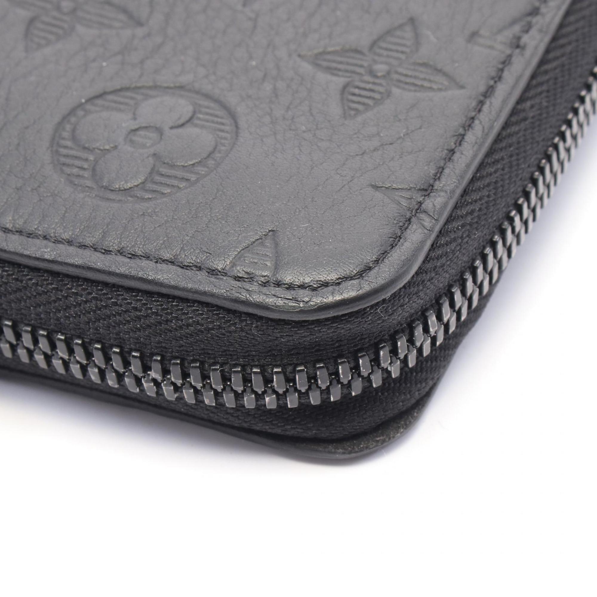 Louis Vuitton Black Monogram Shadow Leather Long Wallet (Bi-Fold) (Pre-Owned)