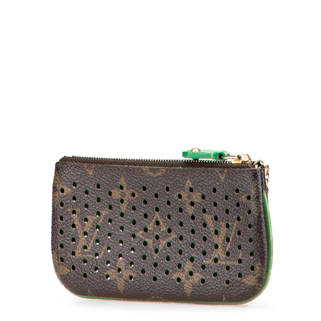 Louis Vuitton Monogram Perfo Brown Vert Pvc Leather Pochette (Pre-Owned)