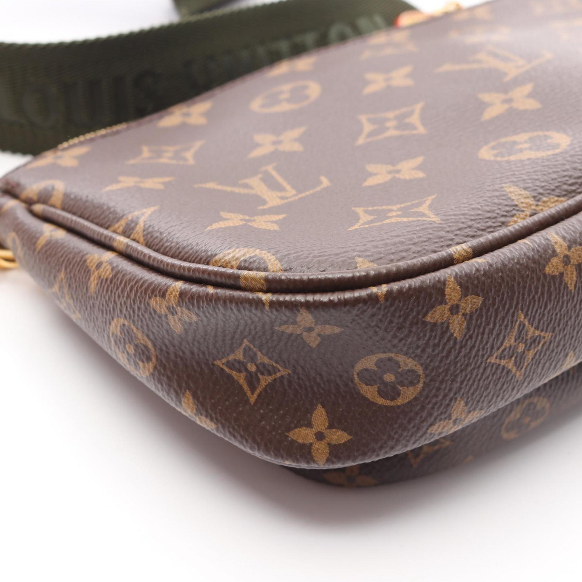 Louis Vuitton Monogram Brown Khaki Coated Canvas Leather Shoulder Bag (Pre-Owned)