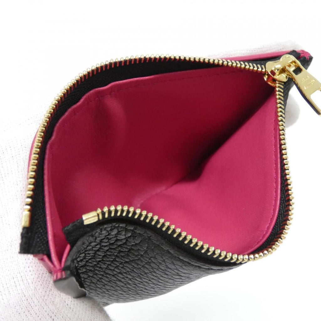 Louis Vuitton Black Hot Pink Leather Middle Wallet (Tri-Fold) (Pre-Owned)