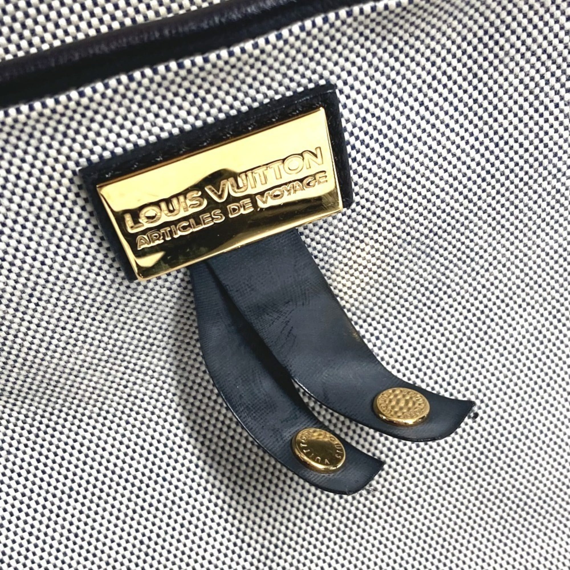 Louis Vuitton Black Galle Yellow Leather Canvas Boston Bag Shoulder Bag Tote Bag (Pre-Owned)