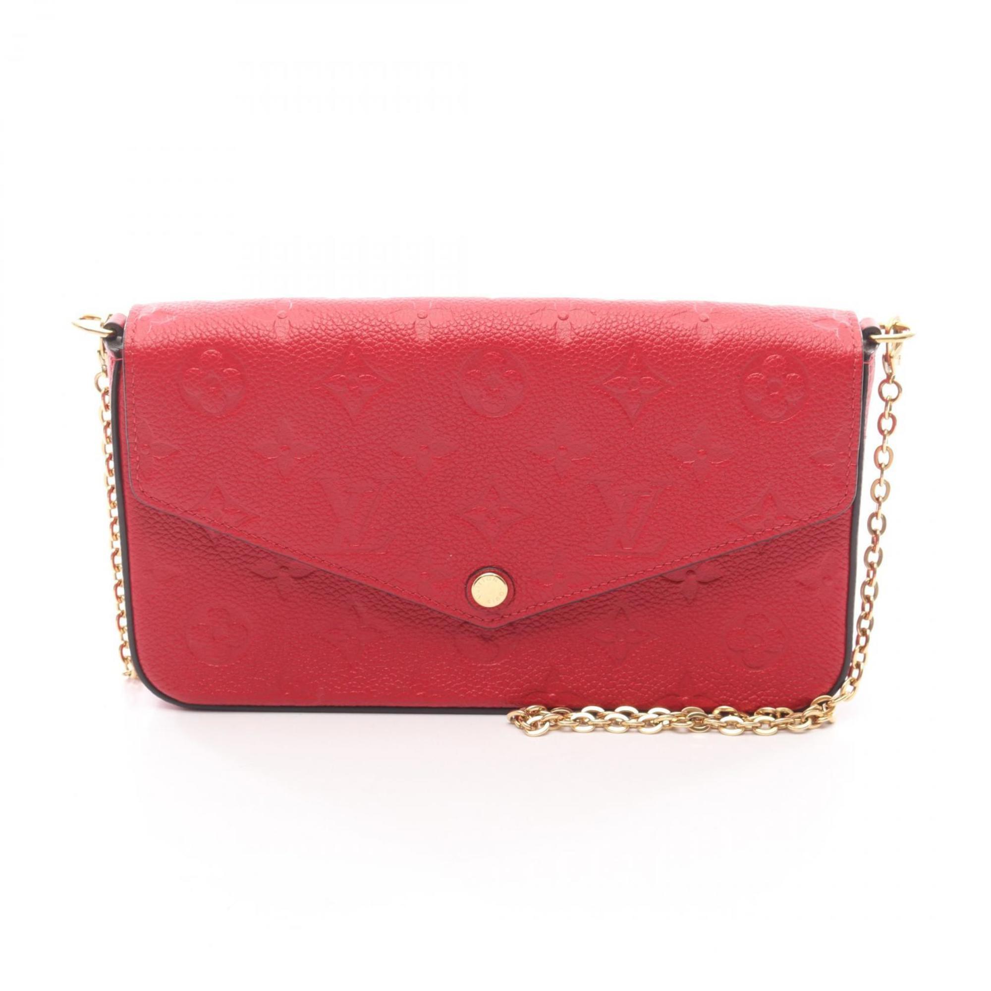 Louis Vuitton Red Color Sacrlet Monogram Empreinte Pochette Shoulder Bag (Pre-Owned)
