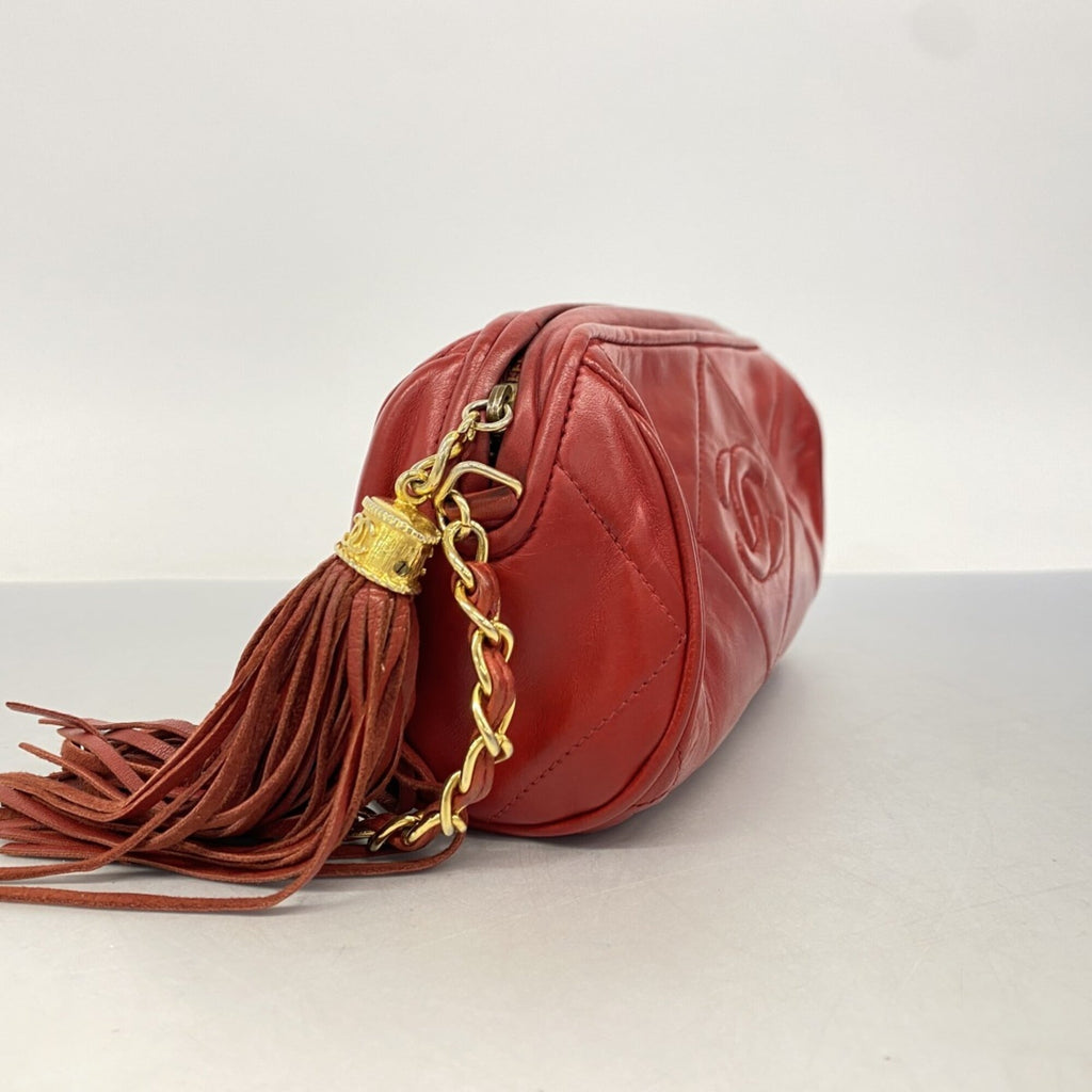 Vintage Diamond CC Barrel Bag Quilted Leather Mini