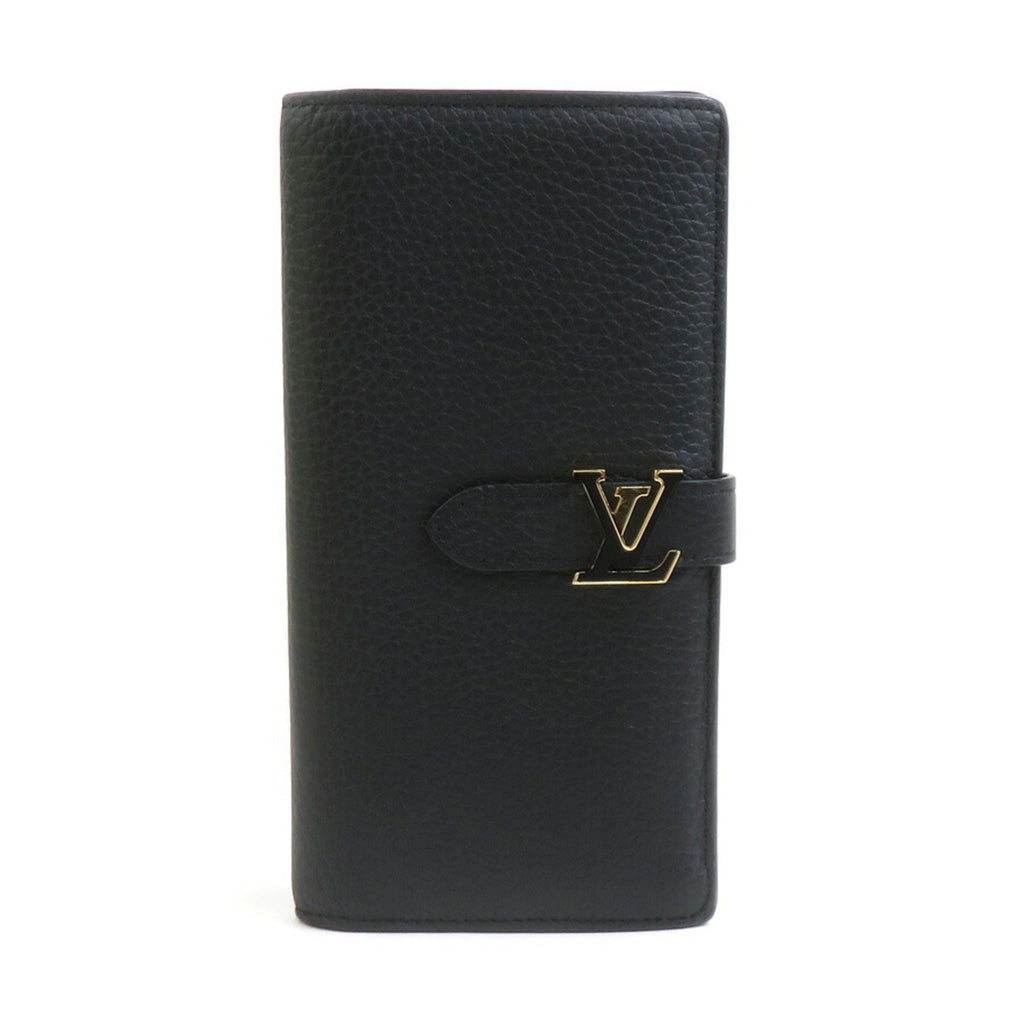 Louis Vuitton Black Leather Long Wallet (Bi-Fold) (Pre-Owned)