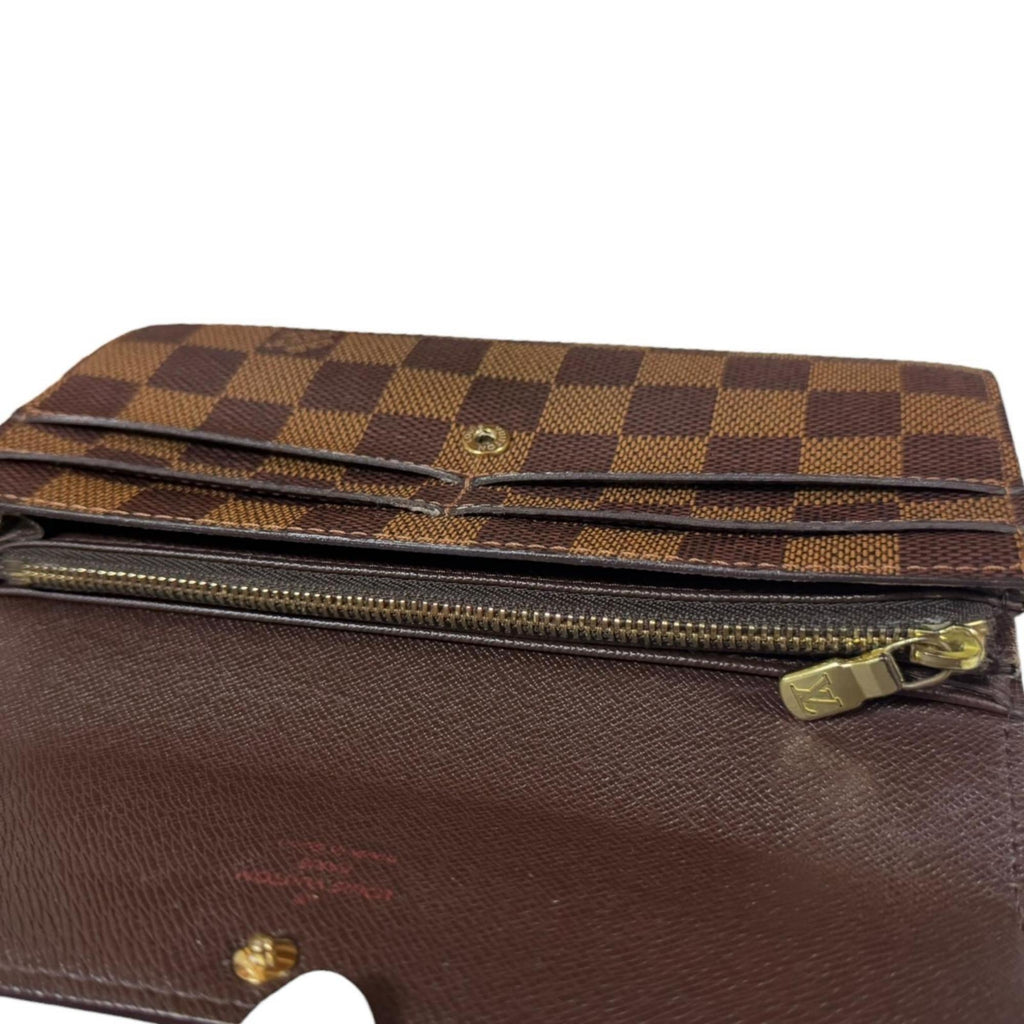 Louis Vuitton Brown Damier Canvas Long Wallet (Tri-Fold) (Pre-Owned)