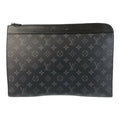 Louis Vuitton Black Gray Pvc Leather Clutch Bag Pochette (Pre-Owned)