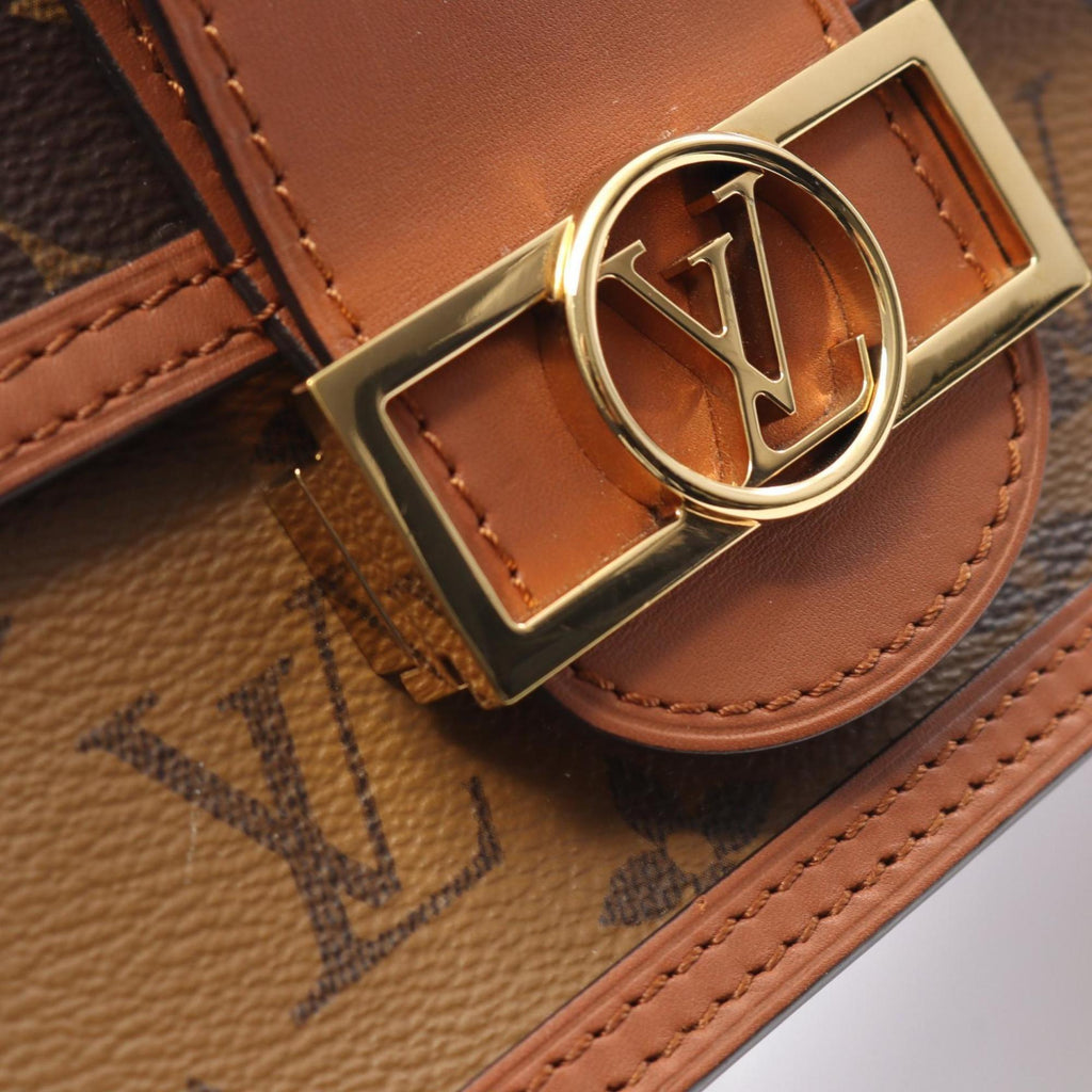 Louis Vuitton Beige Brown Coated Canvas Leather Shoulder Bag (Pre-Owned)