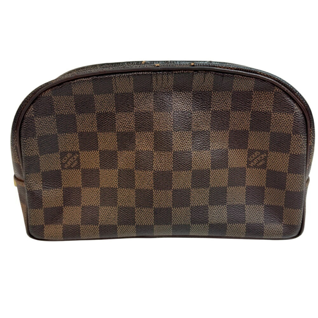 Louis Vuitton Damier Brown Leather Clutch Bag (Pre-Owned)
