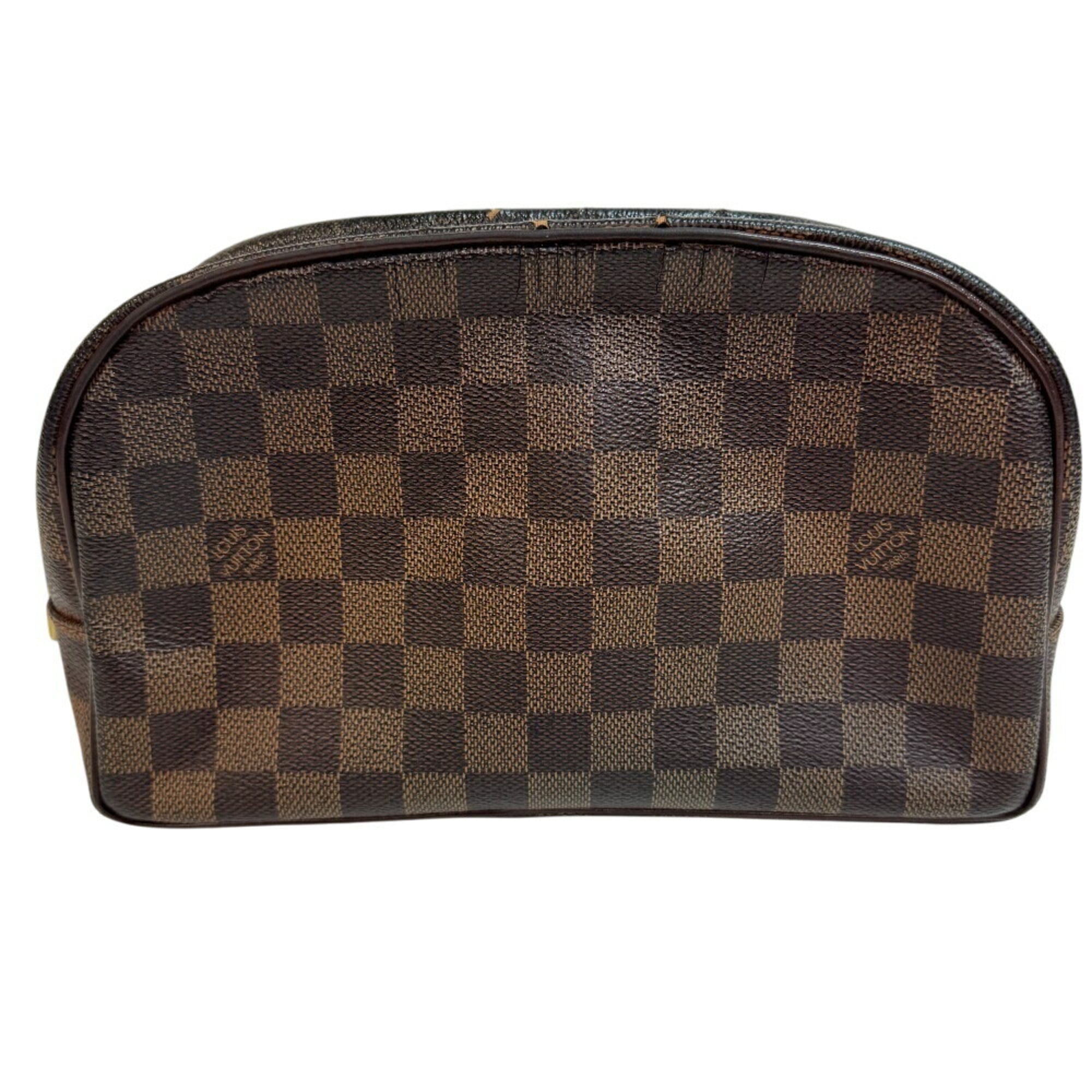 Louis Vuitton Damier Brown Leather Clutch Bag (Pre-Owned)