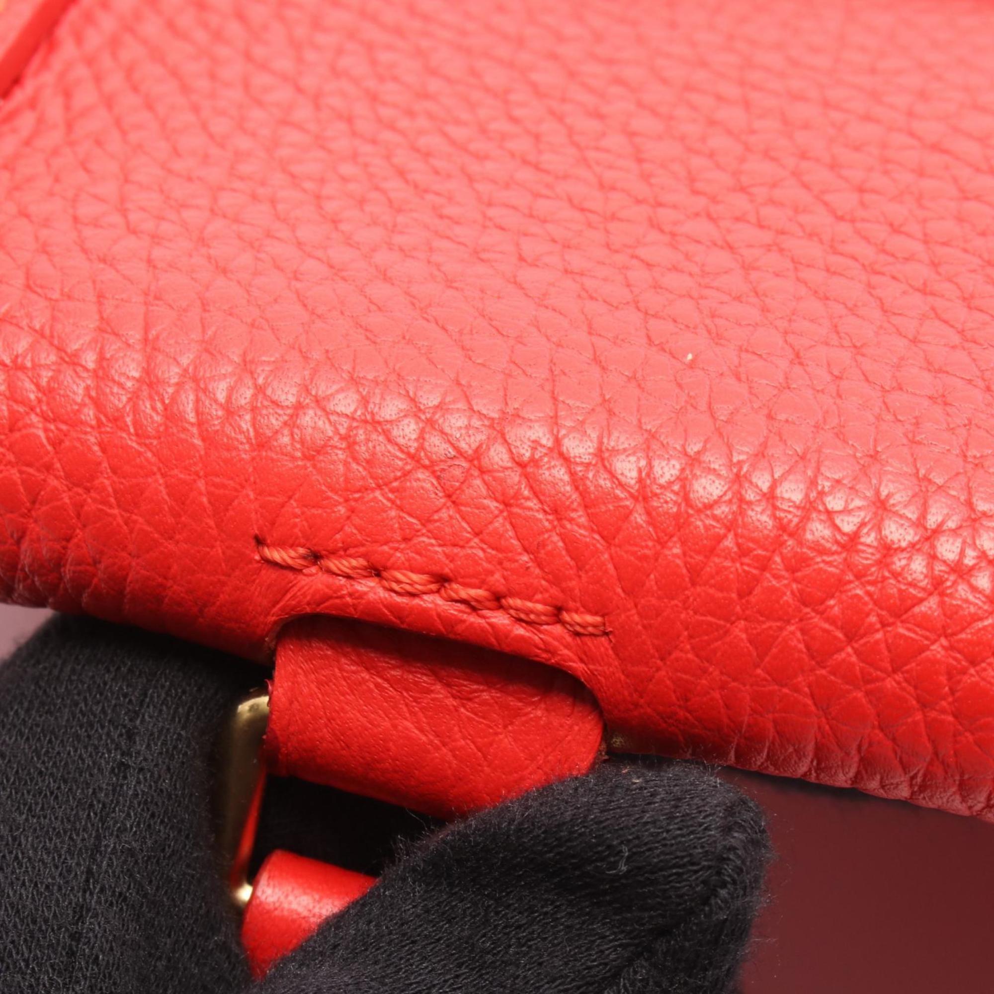 Louis Vuitton Red Color Leather Handbag (Pre-Owned)