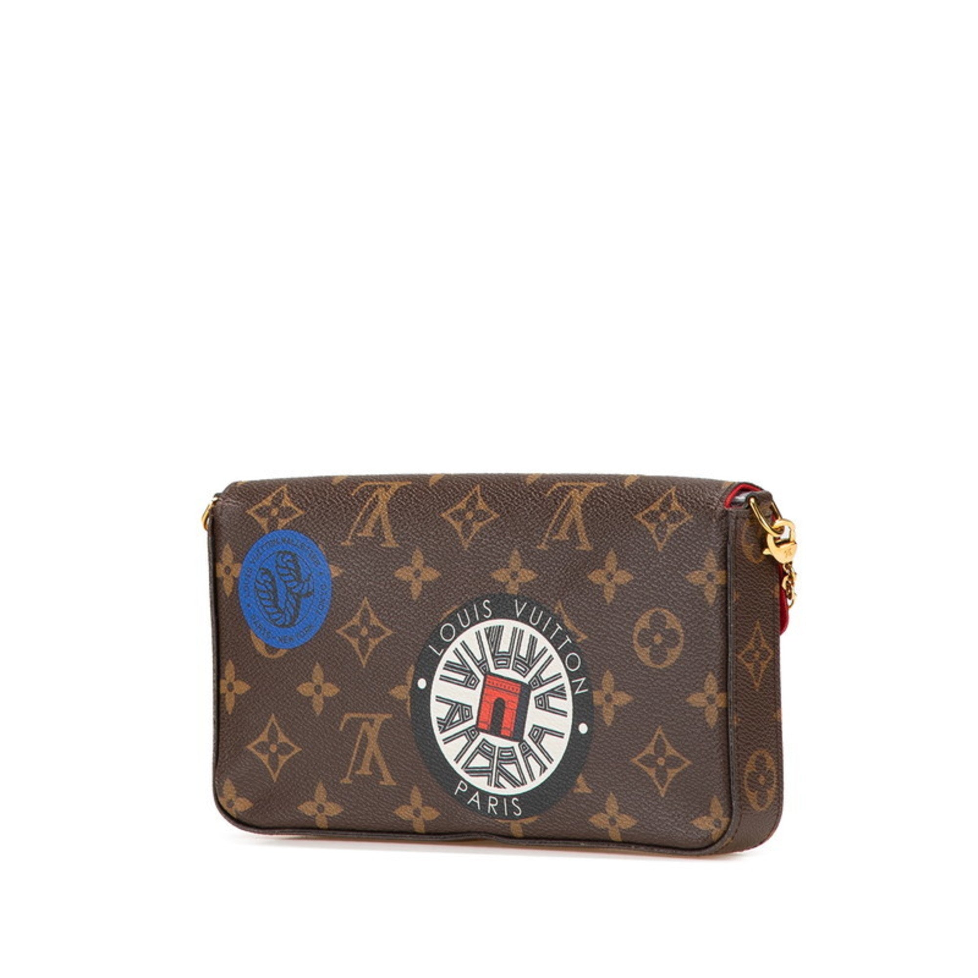 Louis Vuitton Brown Multi-Color Pvc Pochette Shoulder Bag (Pre-Owned)