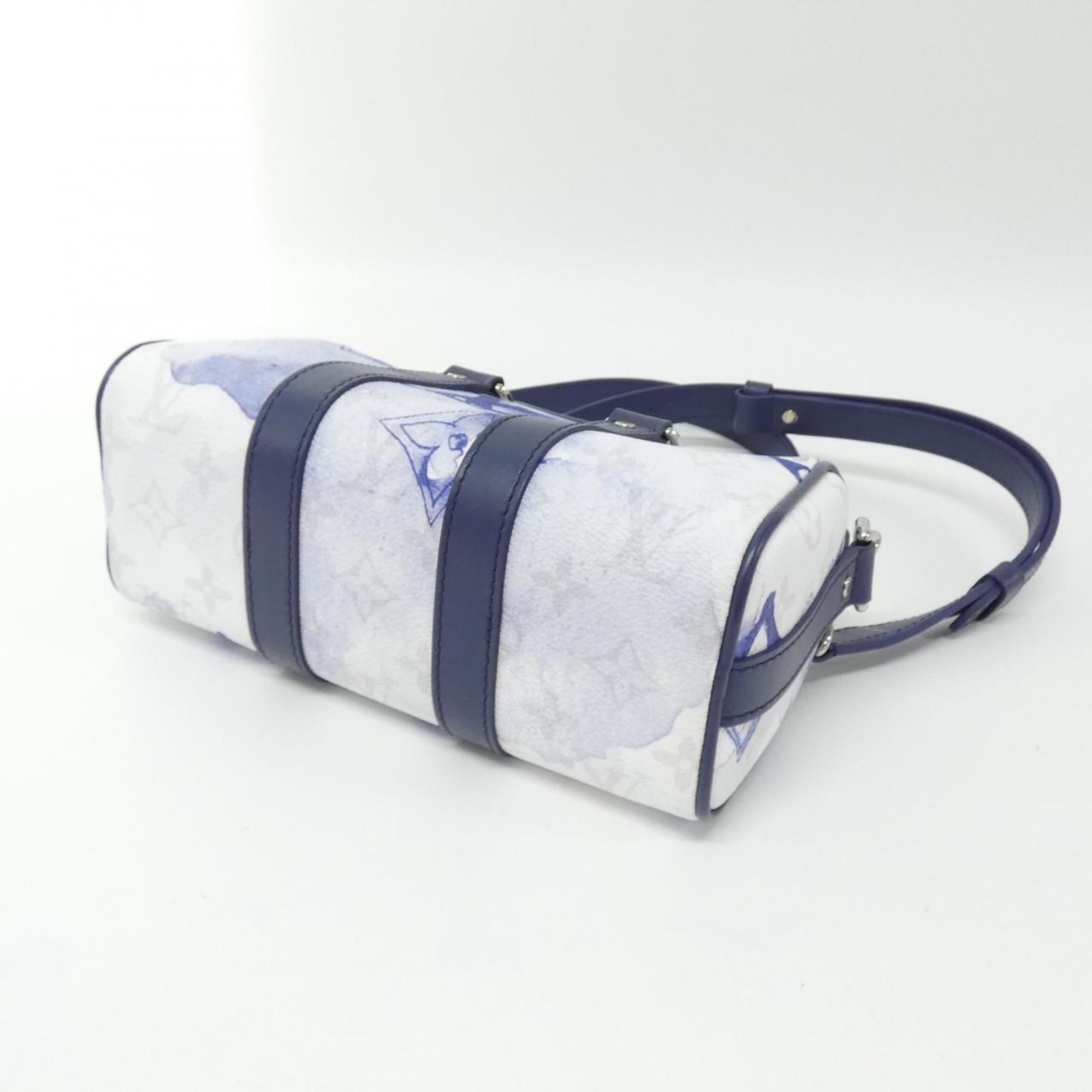 Louis Vuitton Blue Coated Canvas Boston Bag (Pre-Owned)