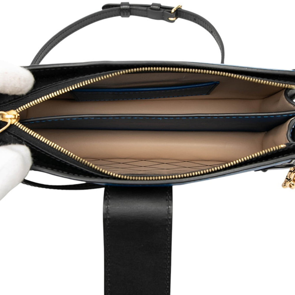 Louis Vuitton Black Blue Leather Shoulder Bag (Pre-Owned)