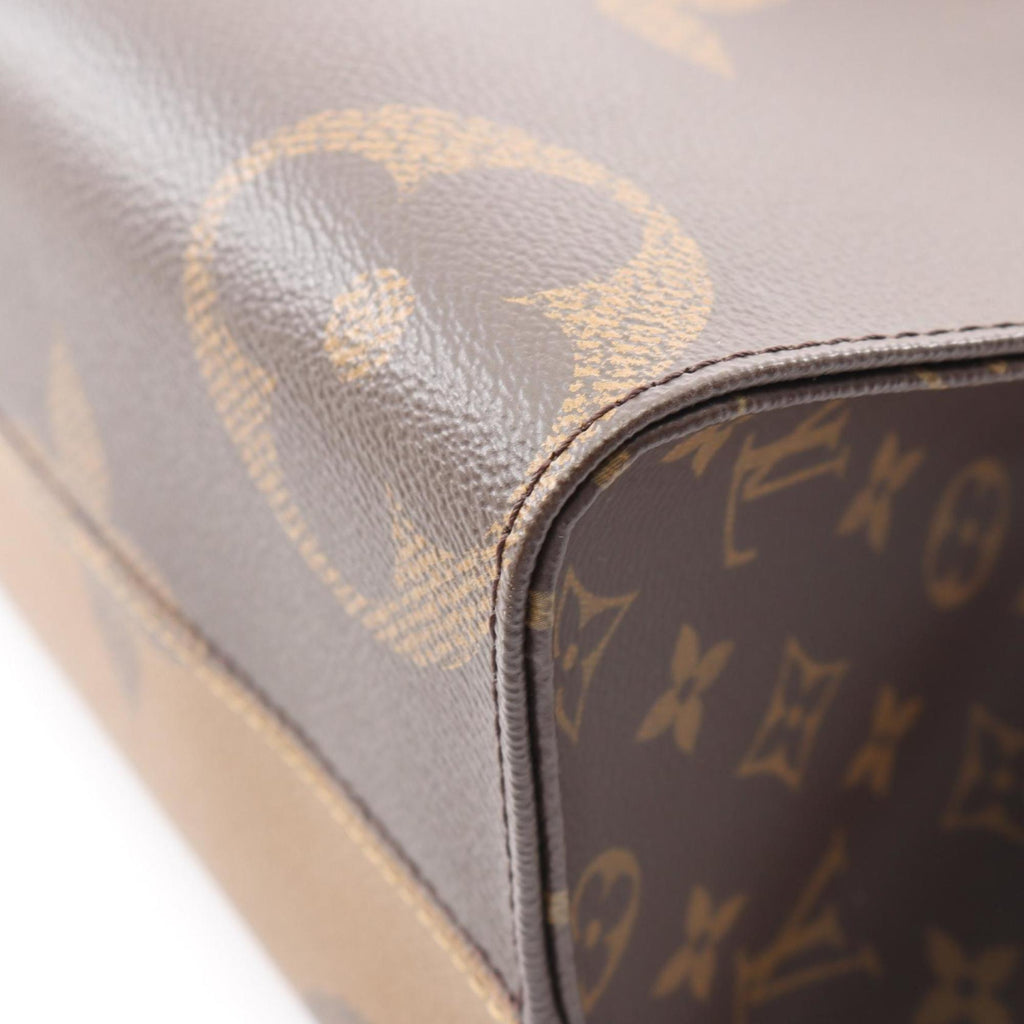 Louis Vuitton Beige Brown Monogram Coated Canvas Tote Bag (Pre-Owned)