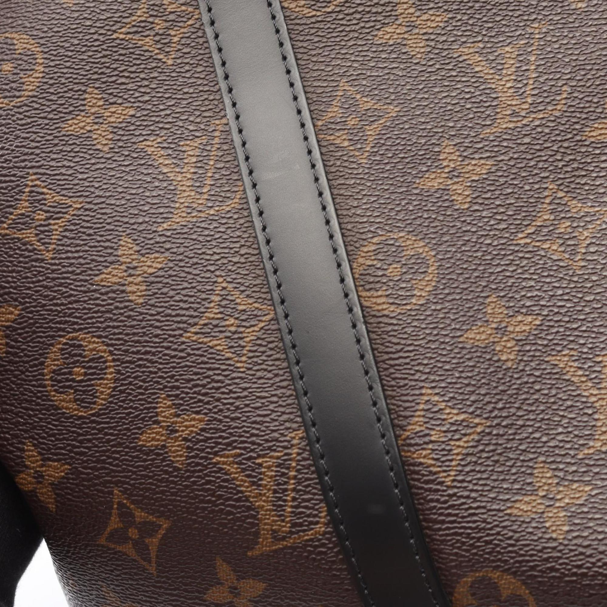 Louis Vuitton Black Brown Coated Canvas Leather Briefcase (Pre-Owned)