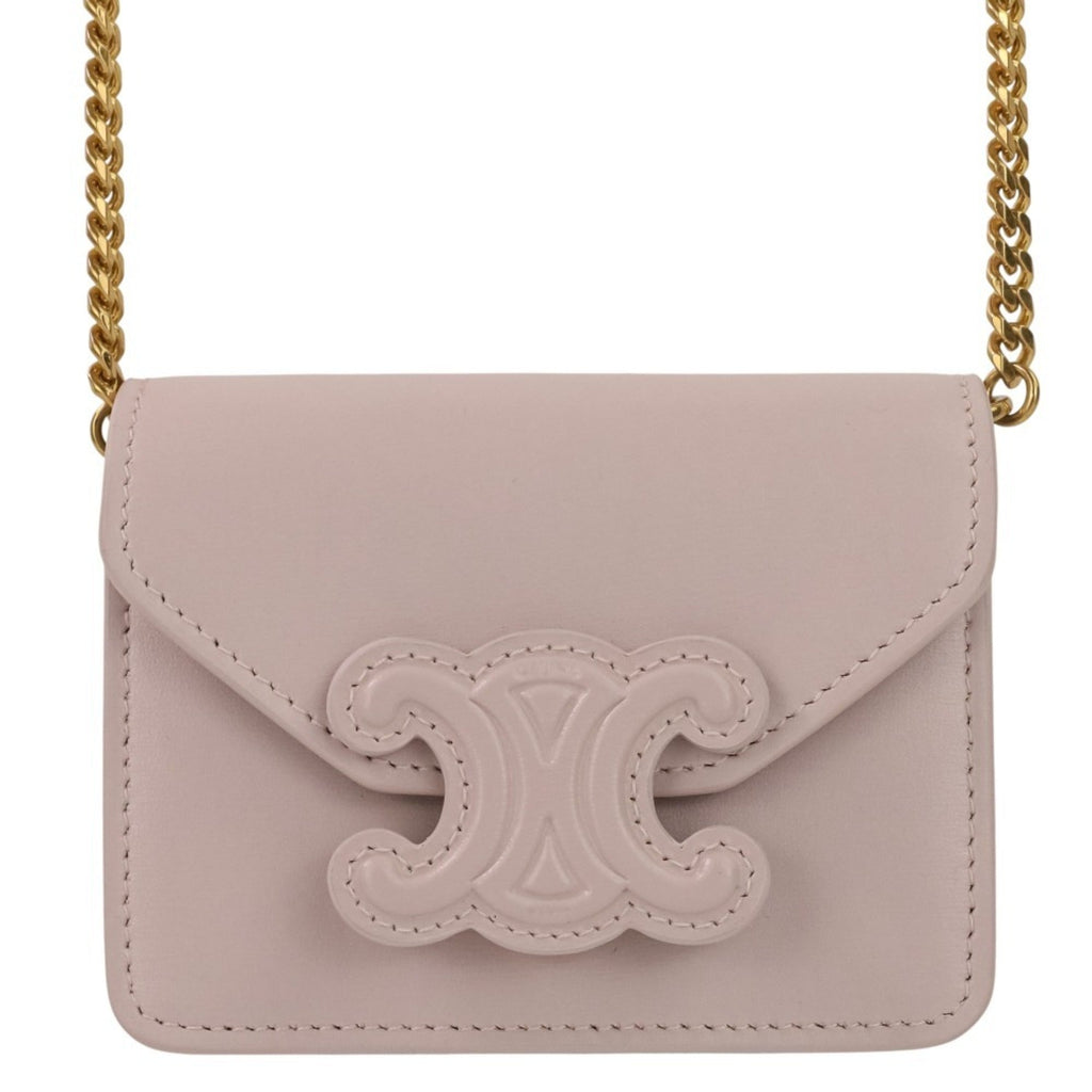 Triomphe Envelope Wallet on Chain Leather