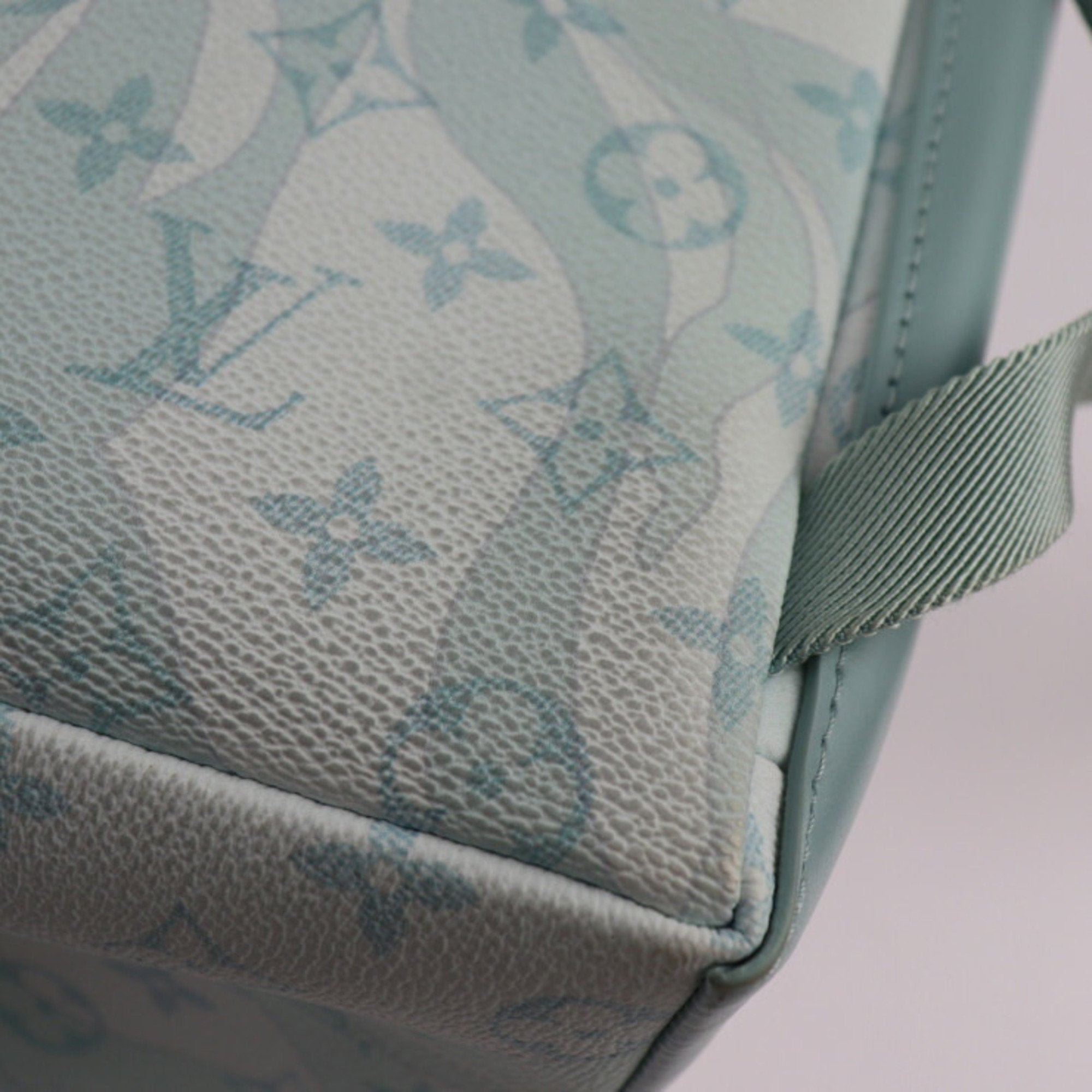 Louis Vuitton Light Blue Pvc Leather Backpack Handbag (Pre-Owned)