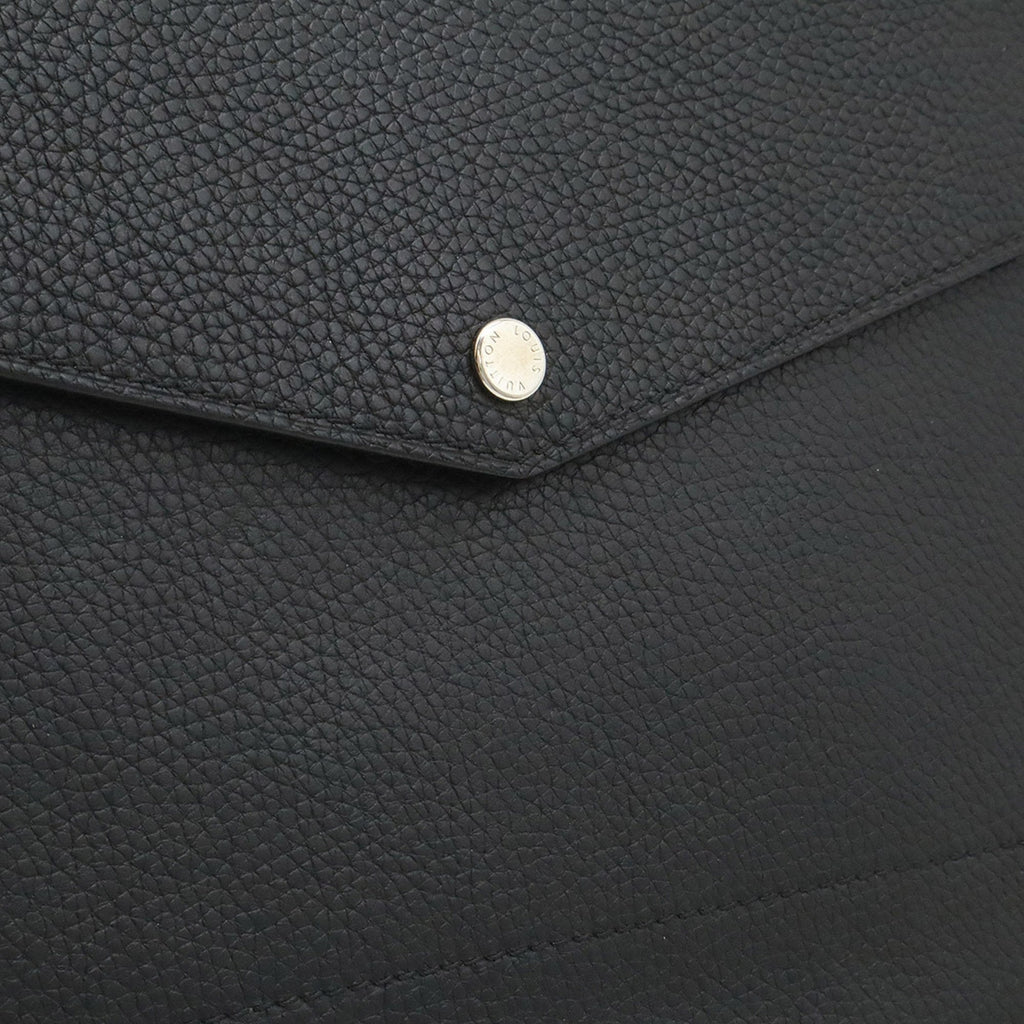 Louis Vuitton Noir Leather Clutch Bag Pochette (Pre-Owned)